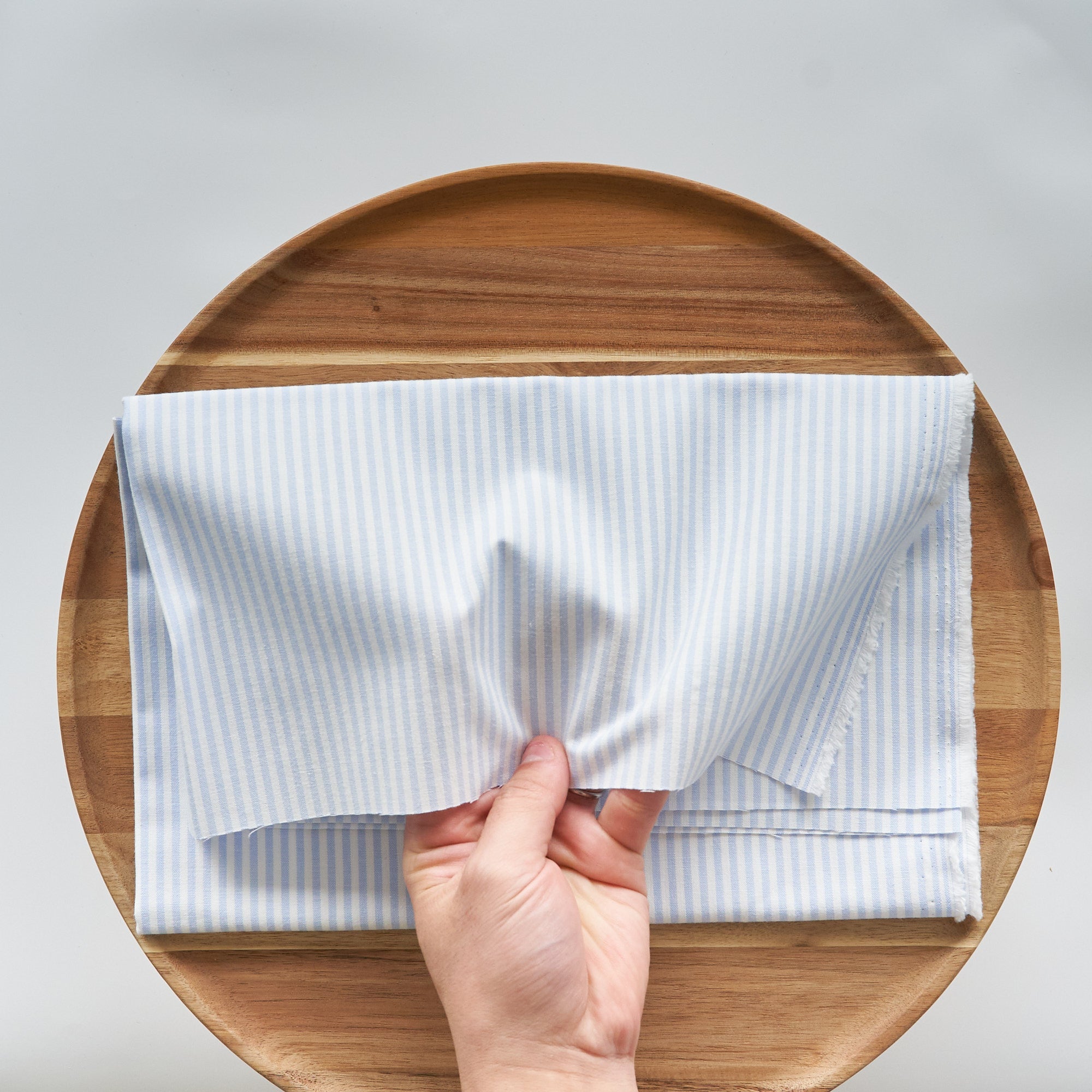 綿ポリ交織ダンガリー3mmストライプ#103 みずいろ