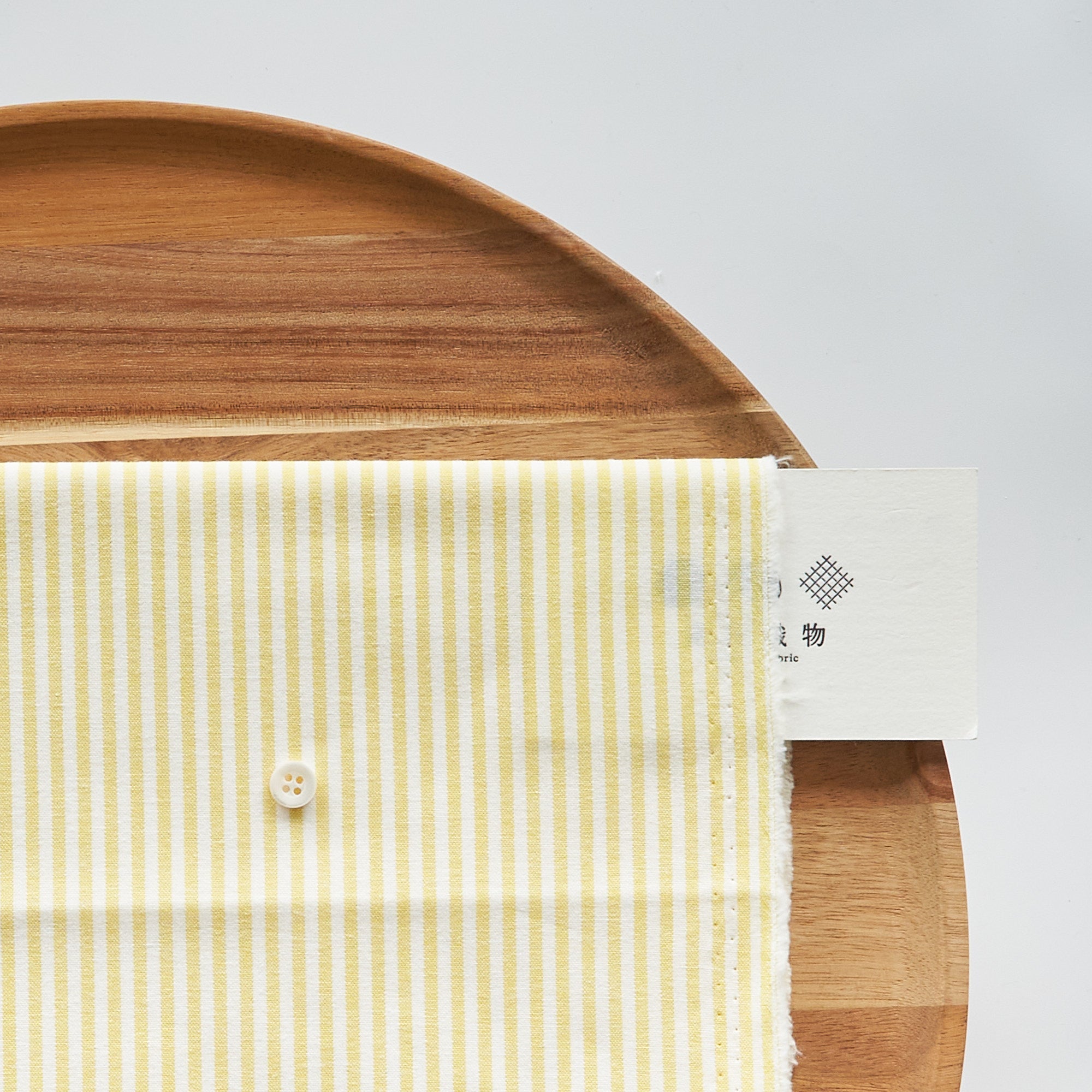 綿ポリ交織ダンガリー3mmストライプ#104 イエロー