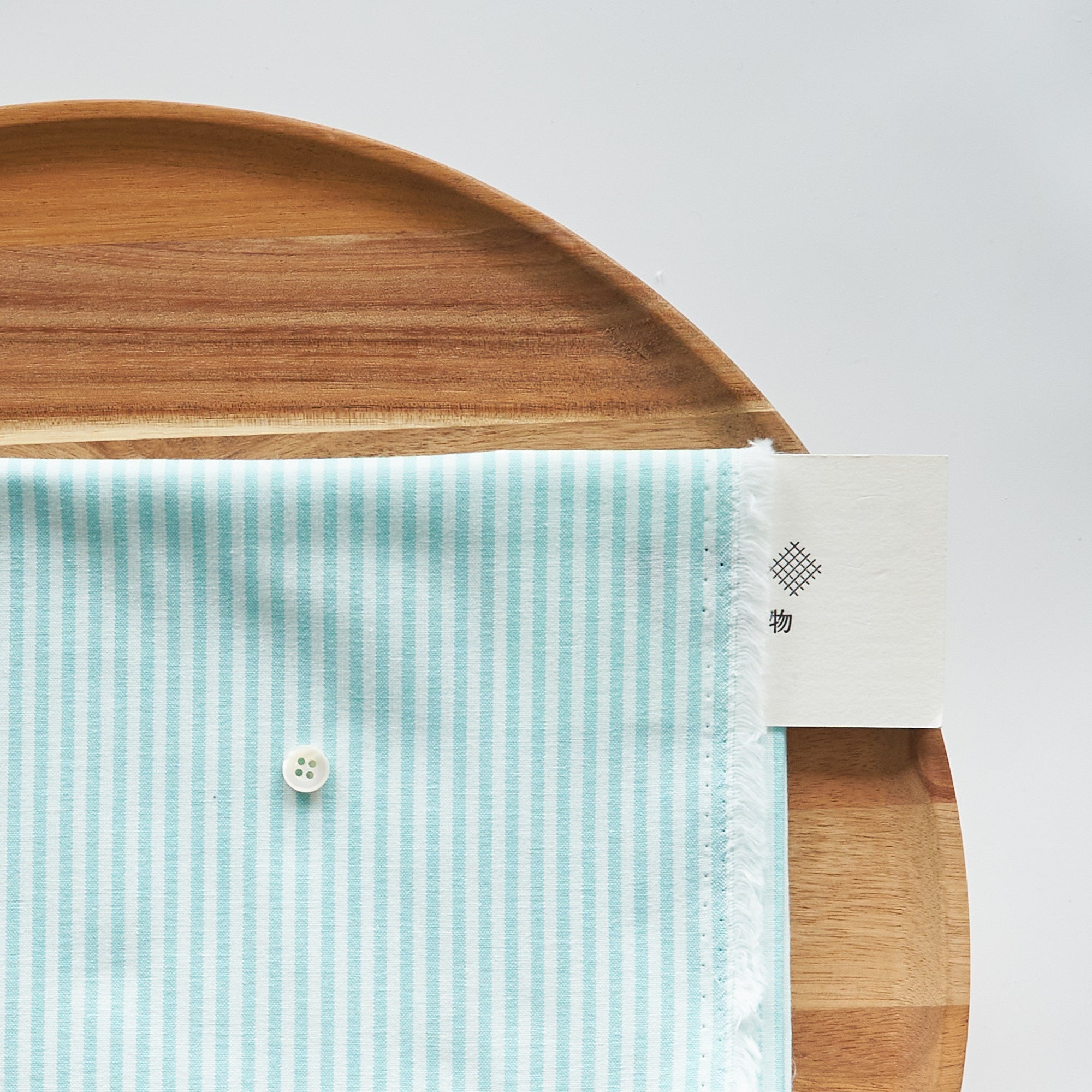 綿ポリ交織ダンガリー3mmストライプ#105 ミントグリーン