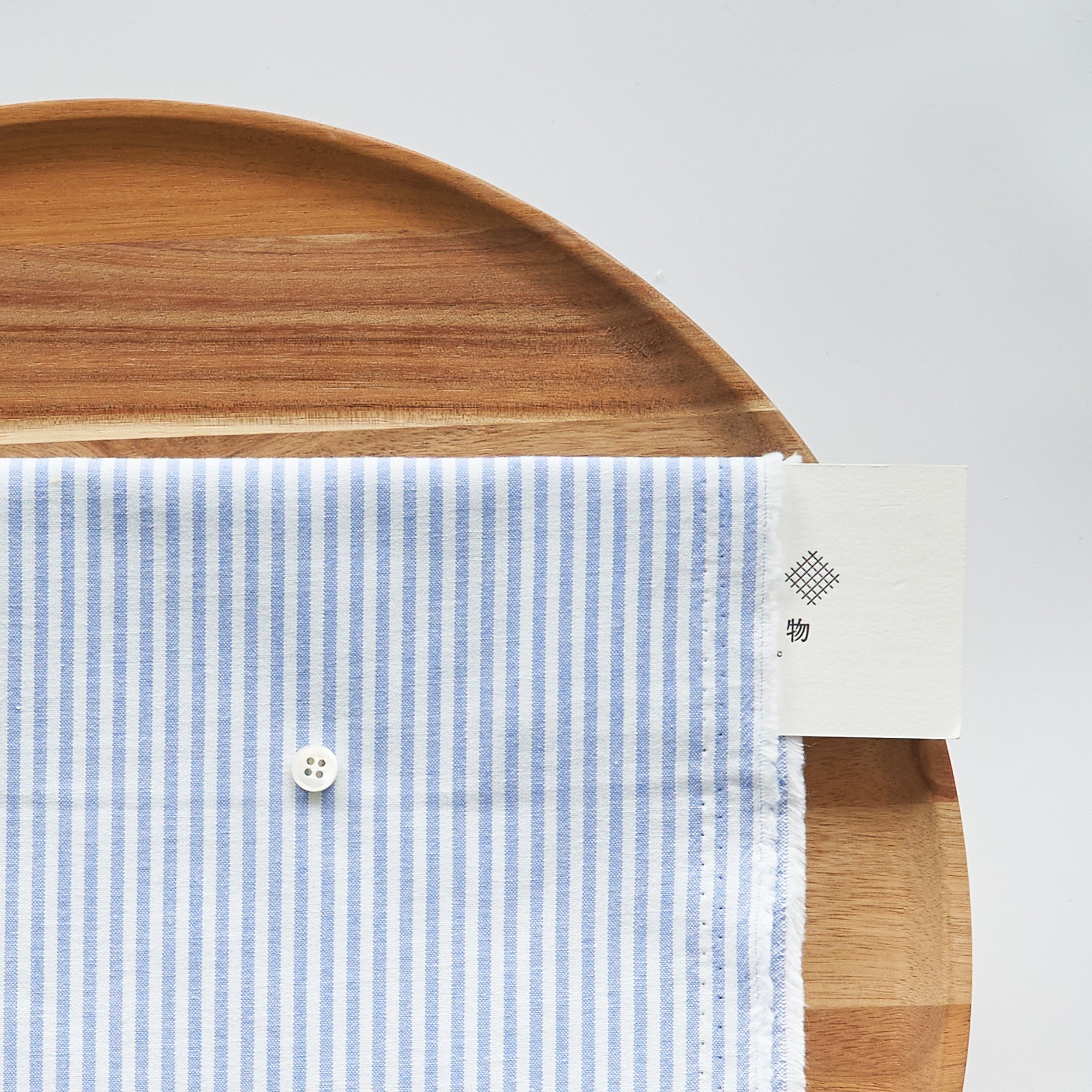 綿ポリ交織ダンガリー3mmストライプ#106 マリンブルー