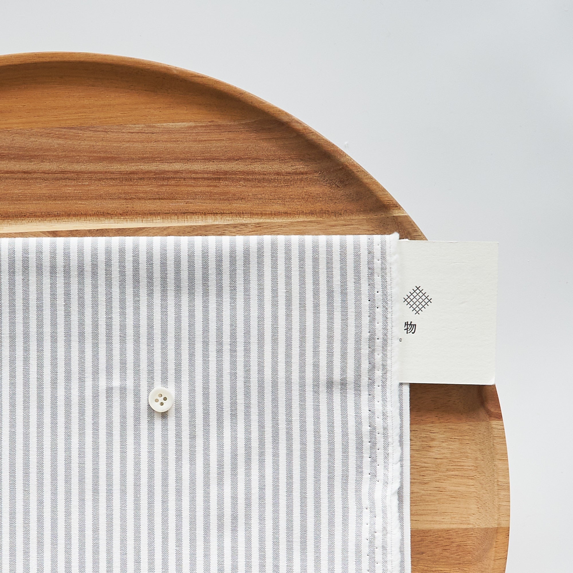 綿ポリ交織ダンガリー3mmストライプ#108 グレー