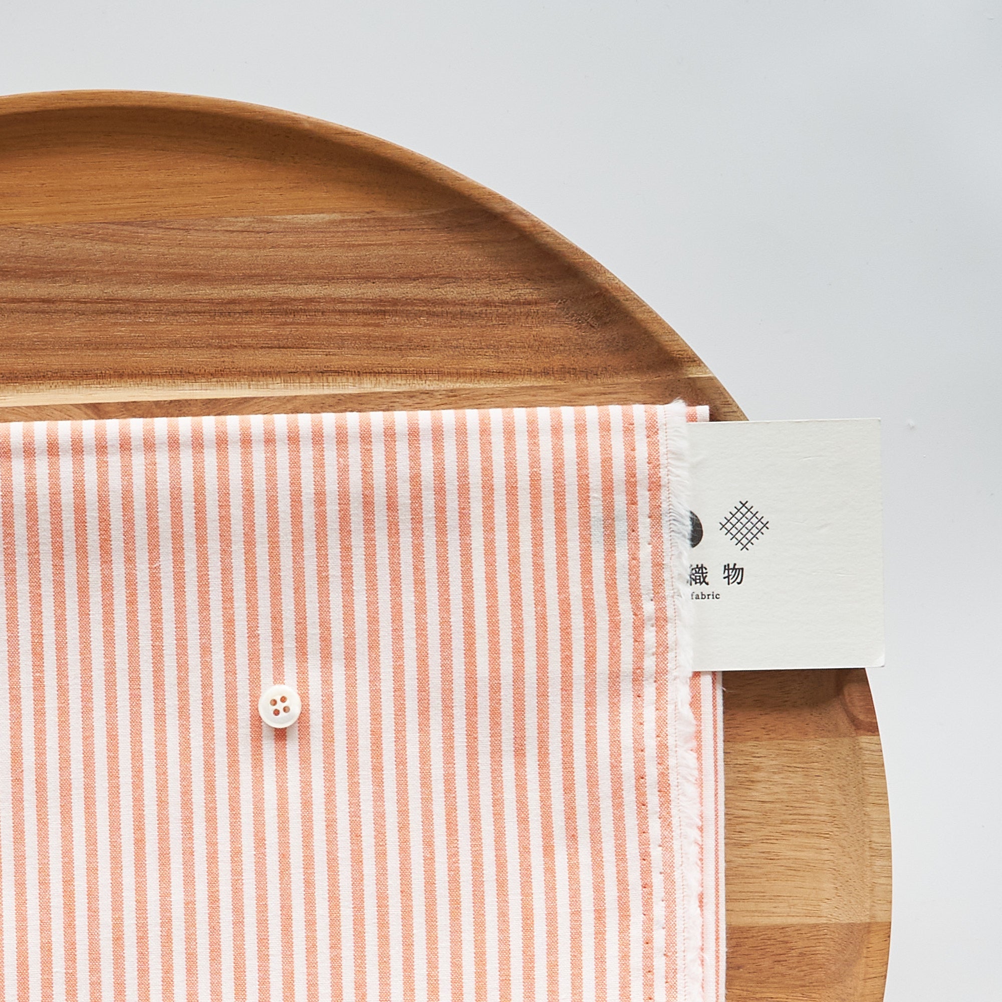 綿ポリ交織ダンガリー3mmストライプ#114 オレンジ