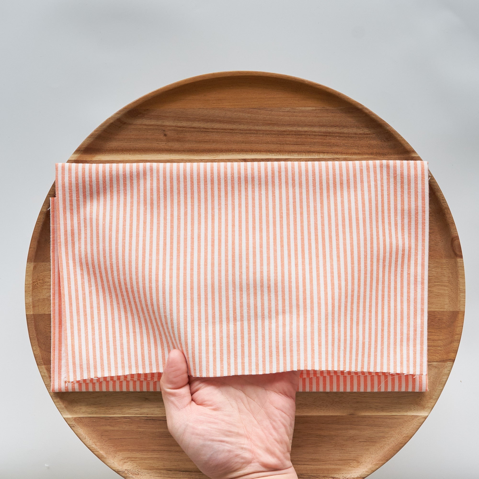 綿ポリ交織ダンガリー3mmストライプ#114 オレンジ