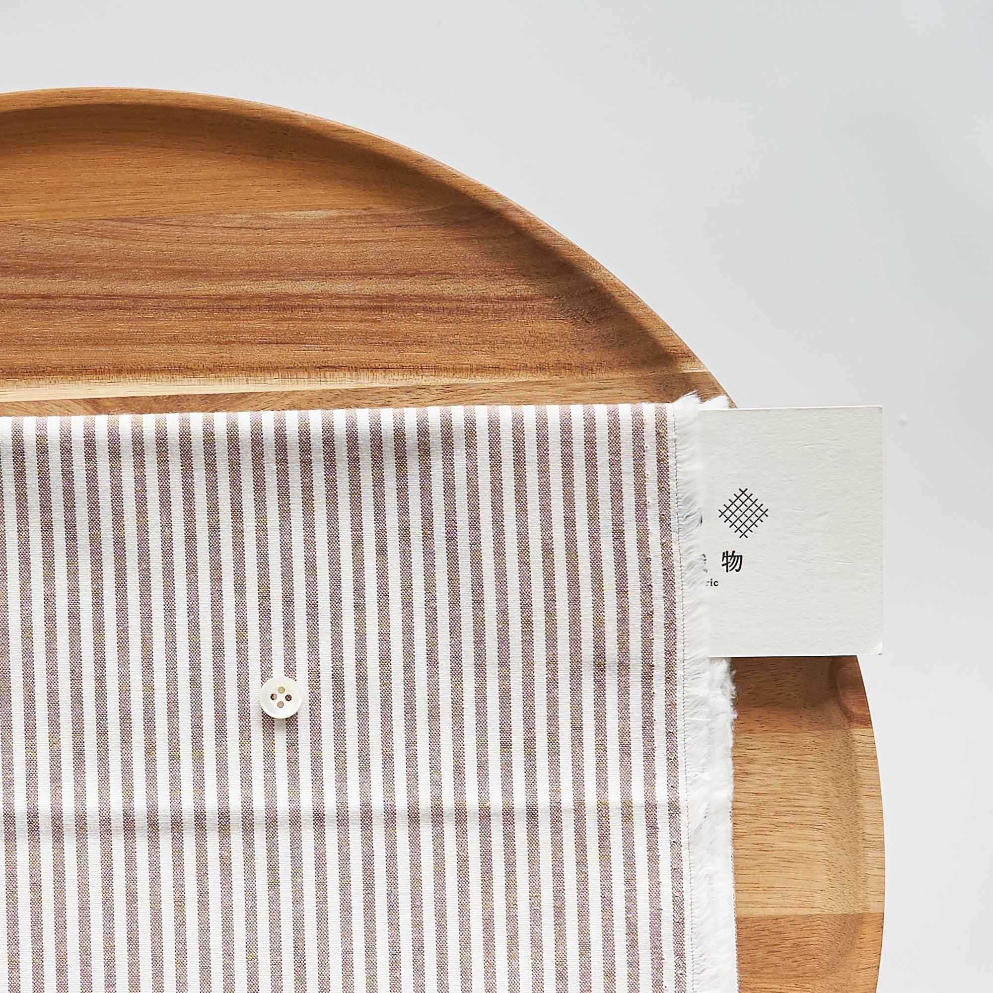 綿ポリ交織ダンガリー3mmストライプ#116 ココア