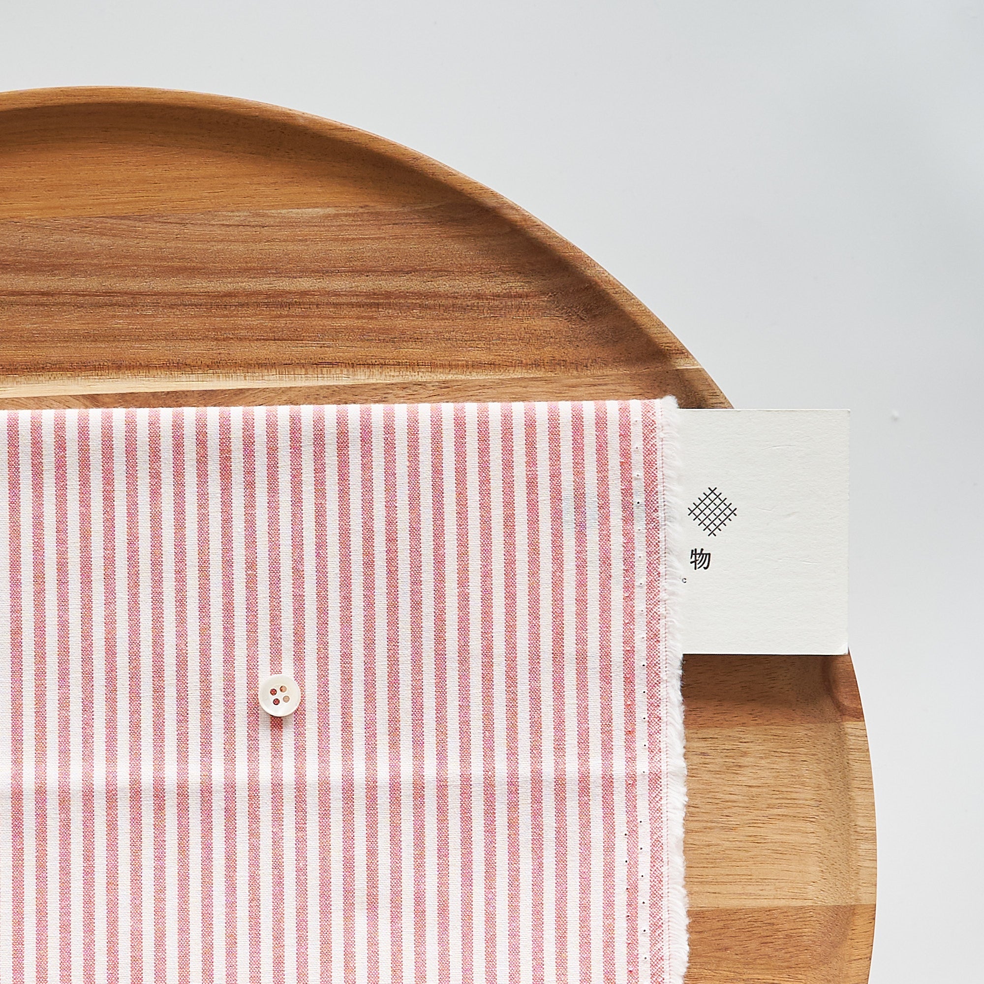 綿ポリ交織ダンガリー3mmストライプ#117 トマトレッド