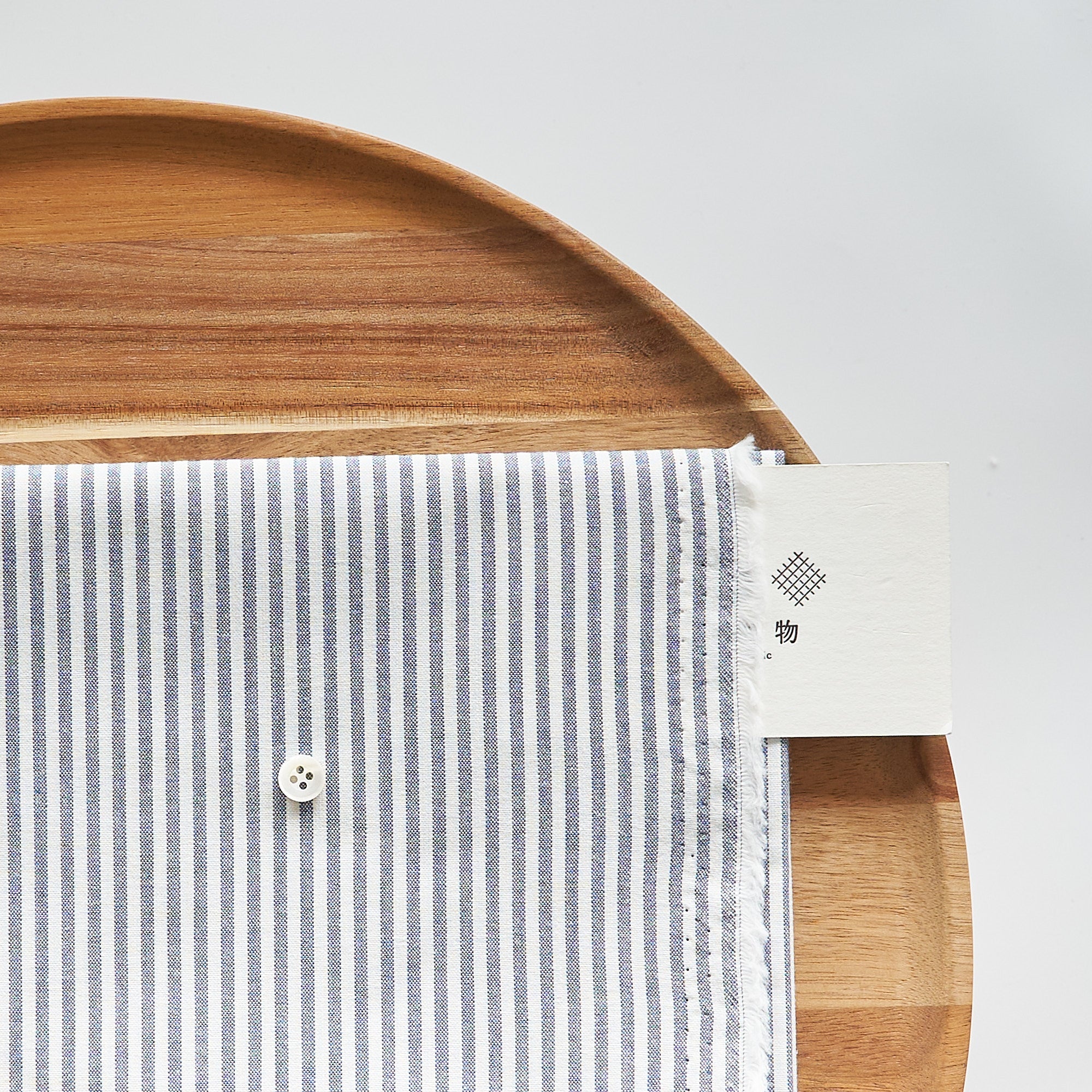 綿ポリ交織ダンガリー3mmストライプ#119 ネイビー