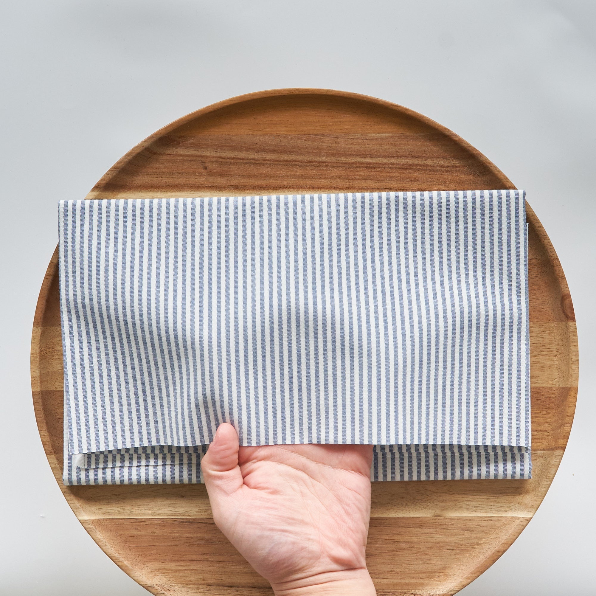 綿ポリ交織ダンガリー3mmストライプ#119 ネイビー