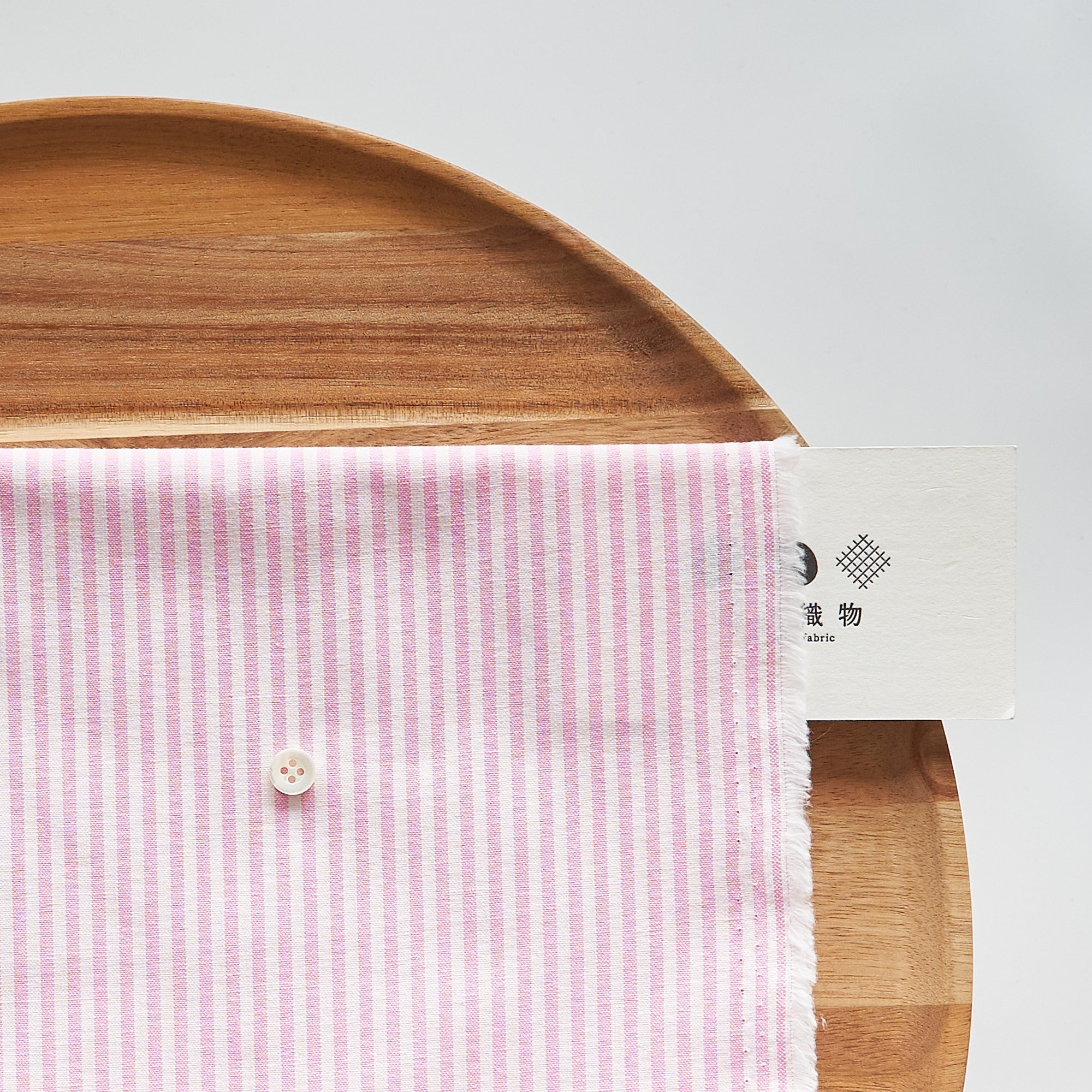 綿ポリ交織ダンガリー3mmストライプ#122 コスモスピンク