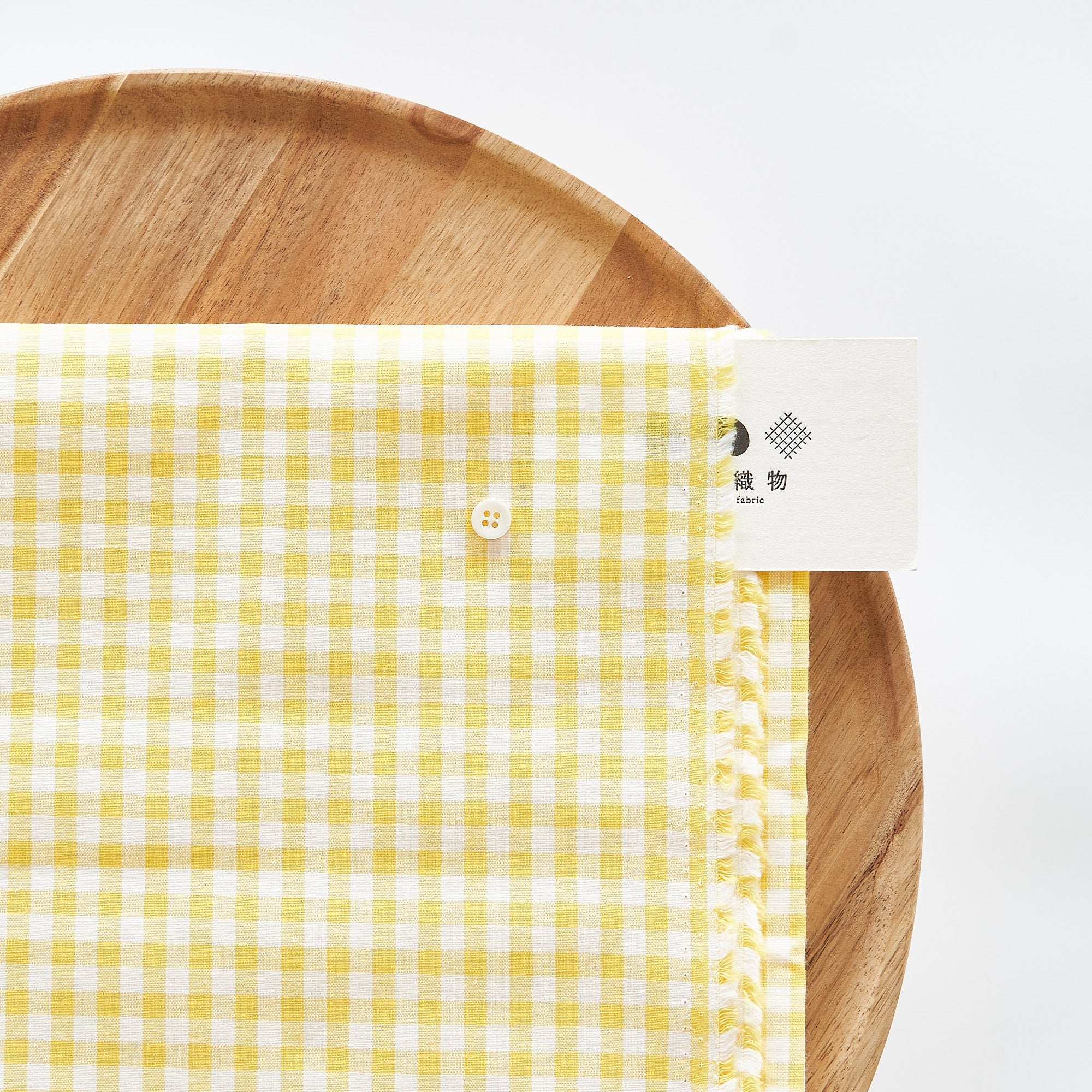 綿ポリ交織ダンガリー5mmギンガム#104 イエロー