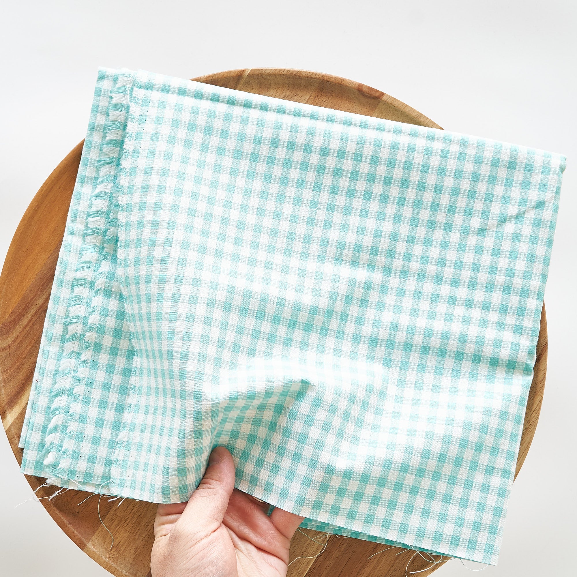 綿ポリ交織ダンガリー5mmギンガム#105 ミントグリーン