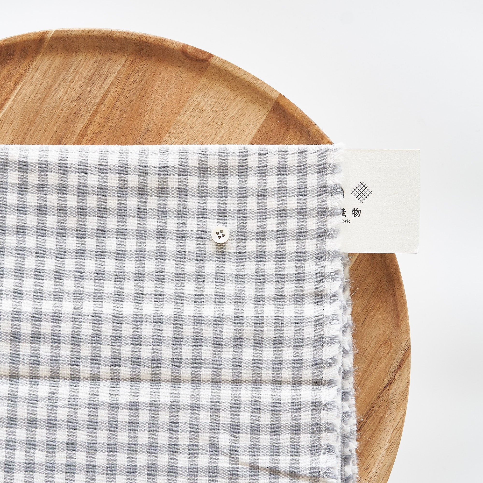 綿ポリ交織ダンガリー5mmギンガム#108 グレー