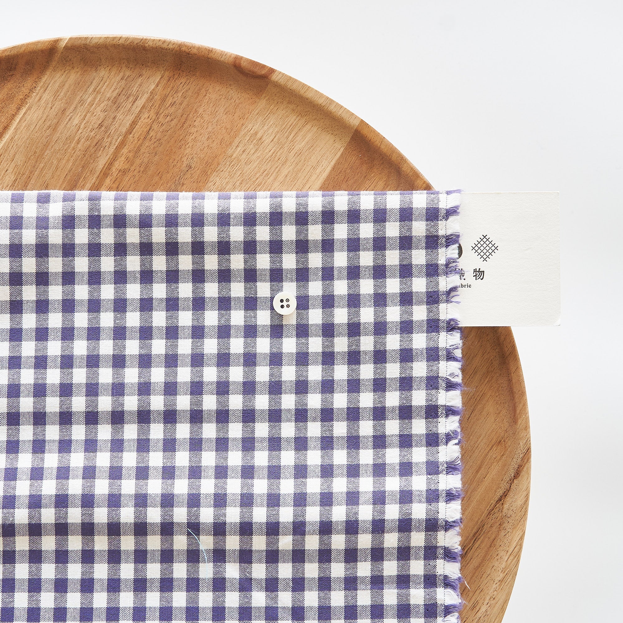 綿ポリ交織ダンガリー5mmギンガム#110 パープル