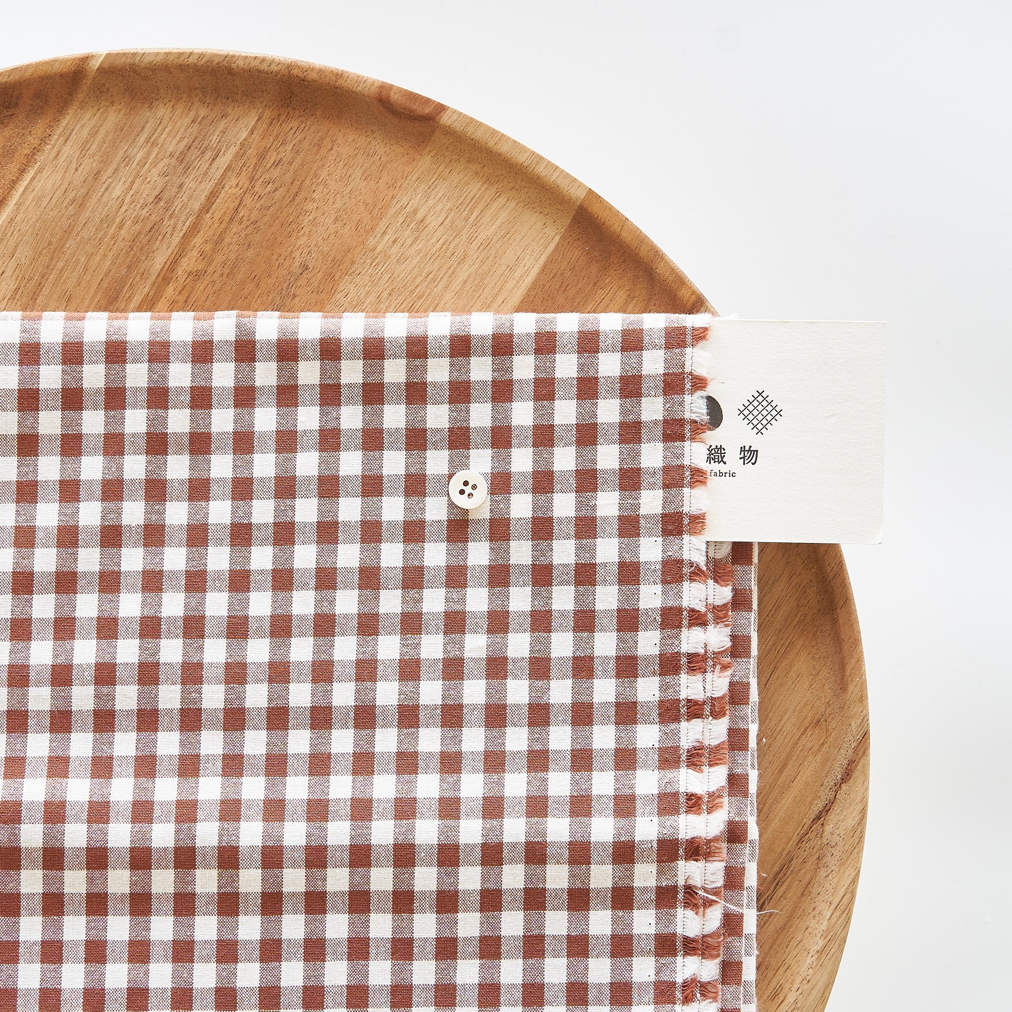 綿ポリ交織ダンガリー5mmギンガム#116 ココア