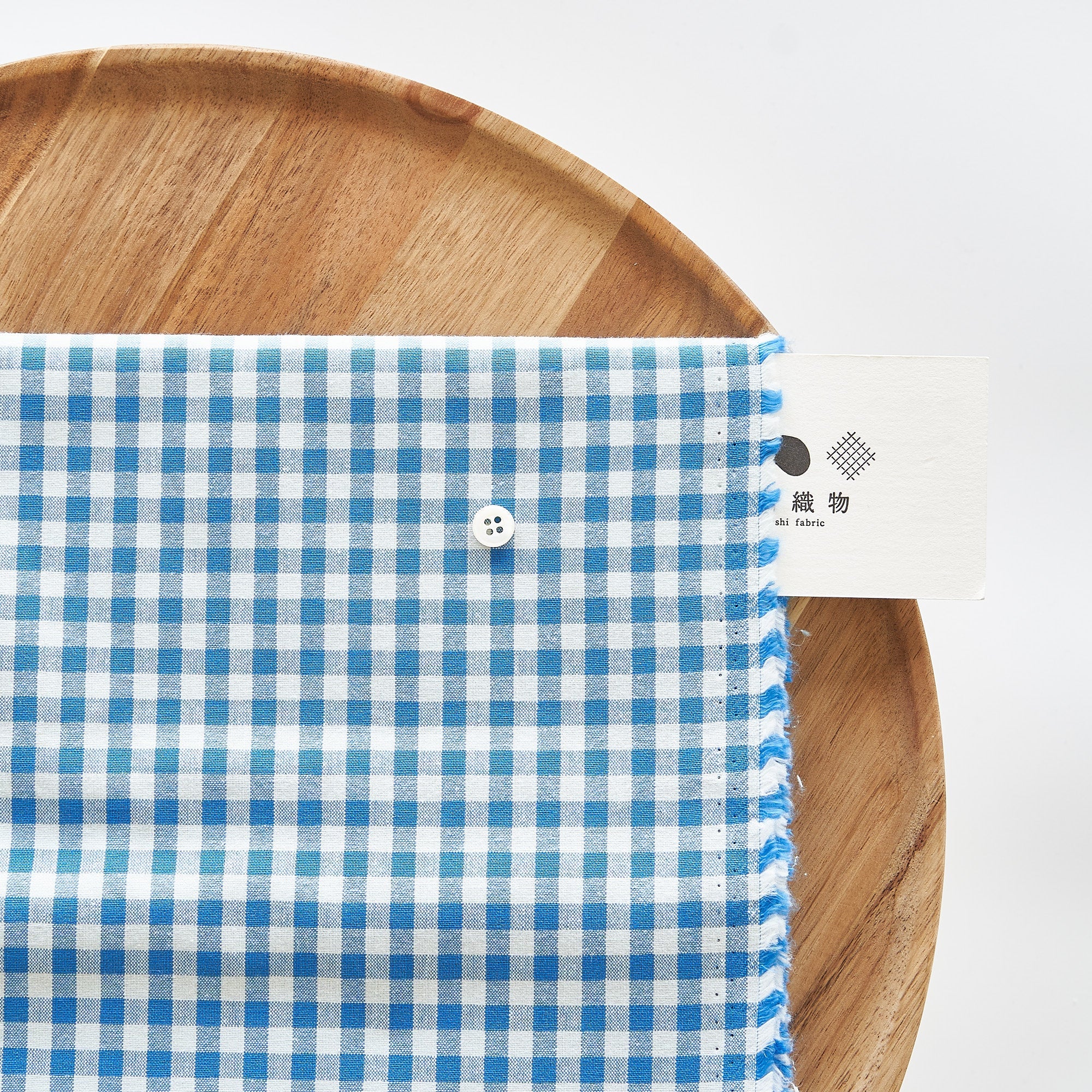 綿ポリ交織ダンガリー5mmギンガム#118 ブルー