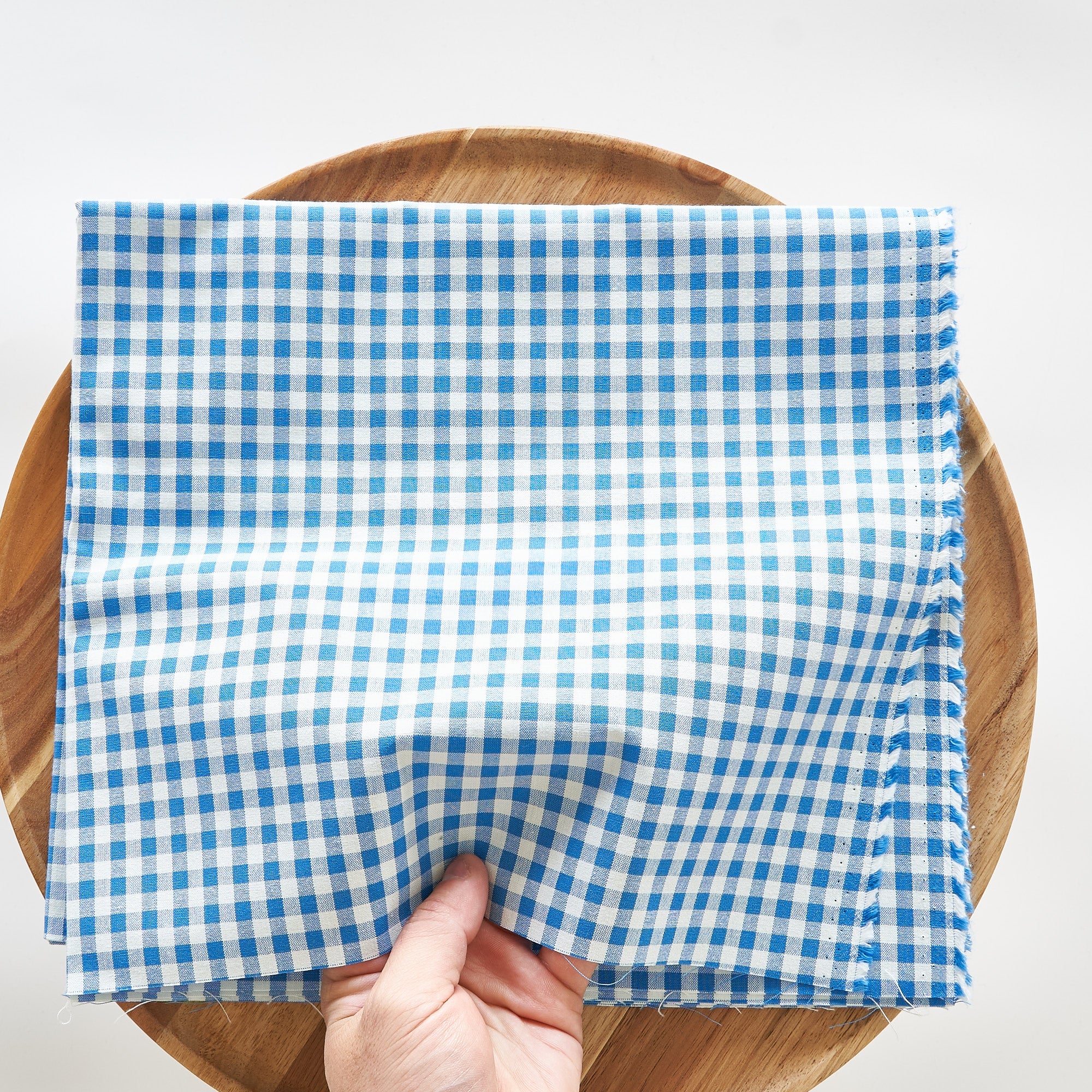 綿ポリ交織ダンガリー5mmギンガム#118 ブルー