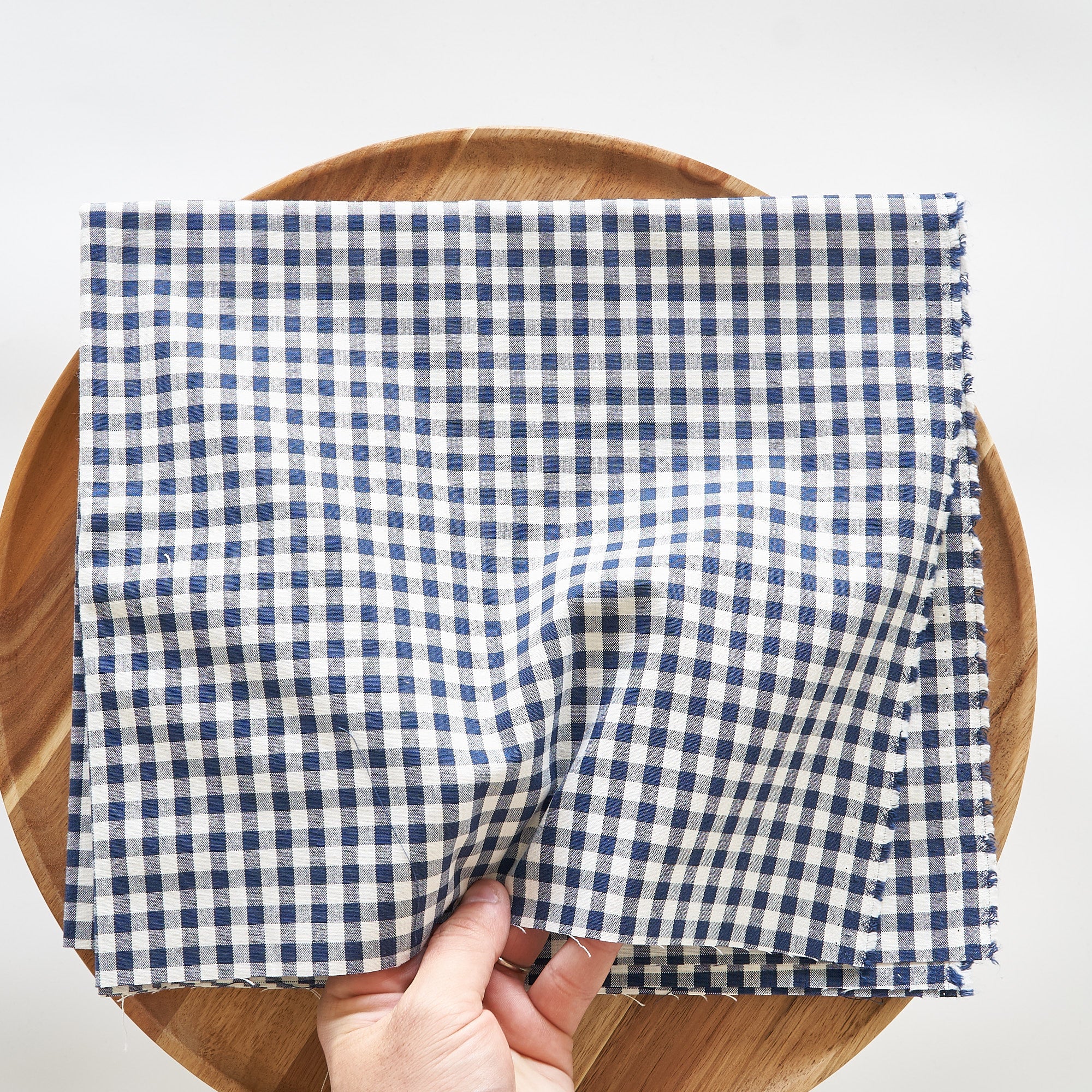 綿ポリ交織ダンガリー5mmギンガム#119 ネイビー