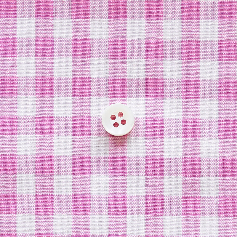 綿ポリダンガリー ギンガムチェック#柄の大きさ_5mm#カラー_#122 コスモスピンク