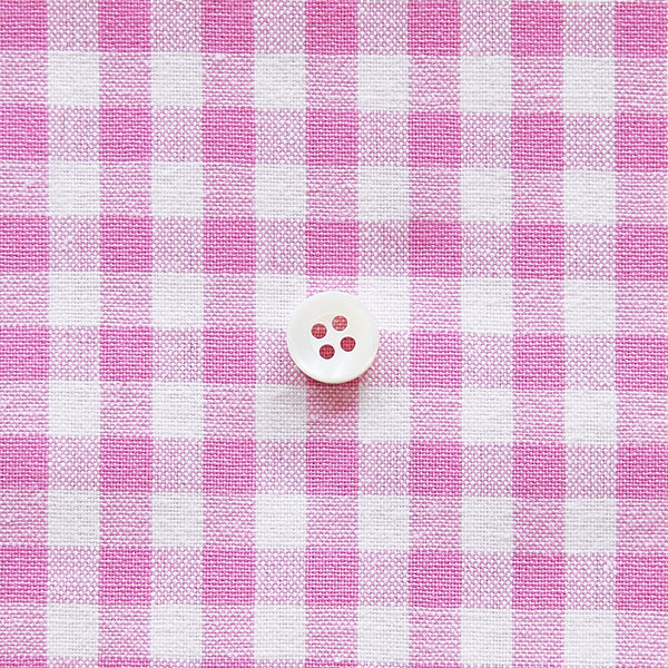 綿ポリ交織ダンガリー5mmギンガム#122 コスモスピンク