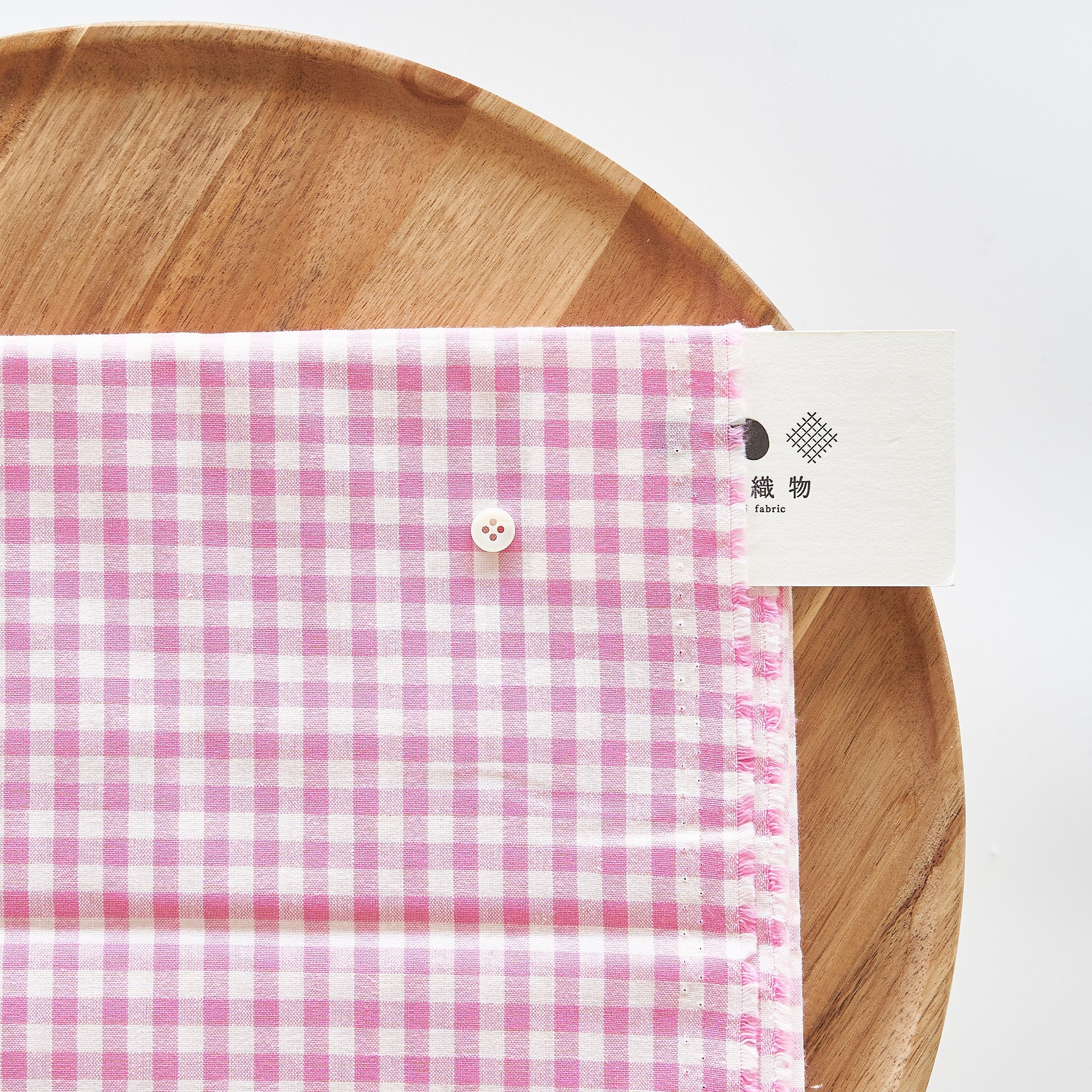 綿ポリ交織ダンガリー5mmギンガム#122 コスモスピンク