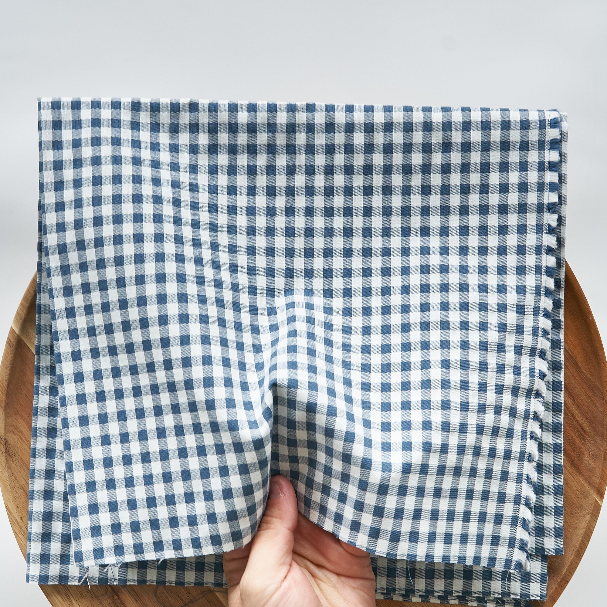 綿ポリ交織ダンガリー5mmギンガム#203 ティールブルー