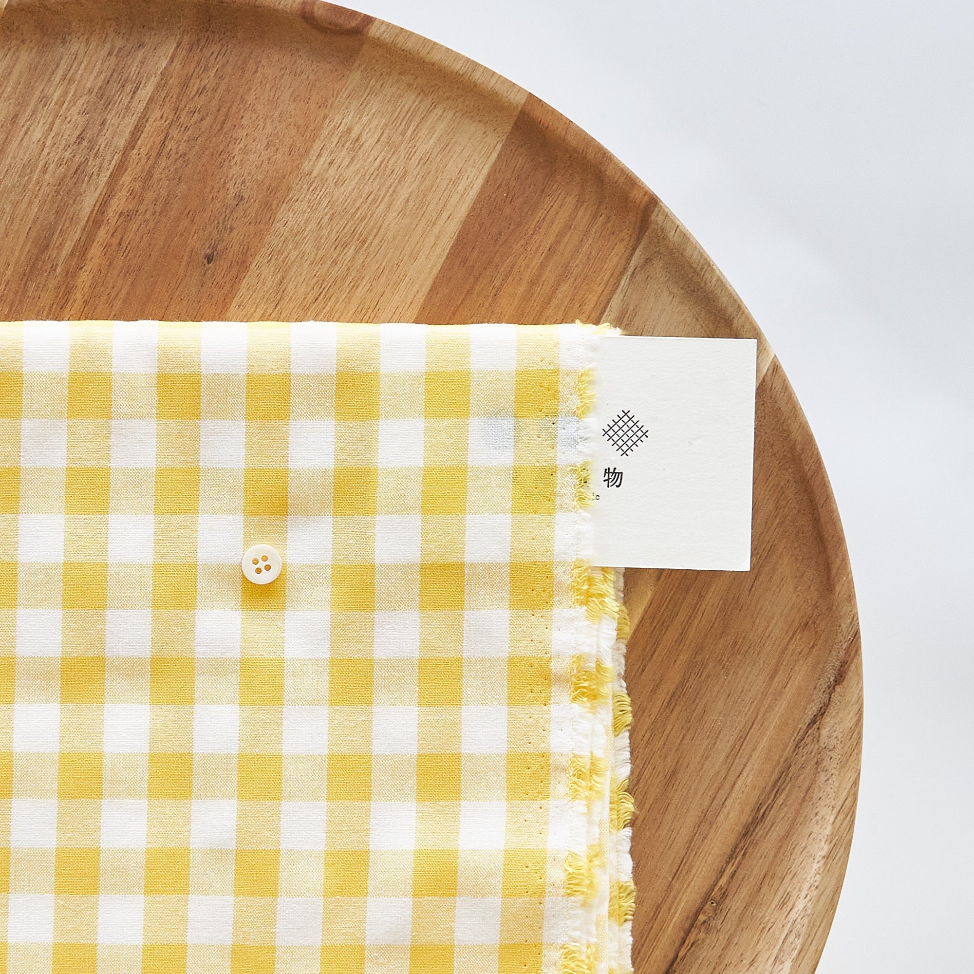 綿ポリ交織ダンガリー12mmギンガム#104 イエロー