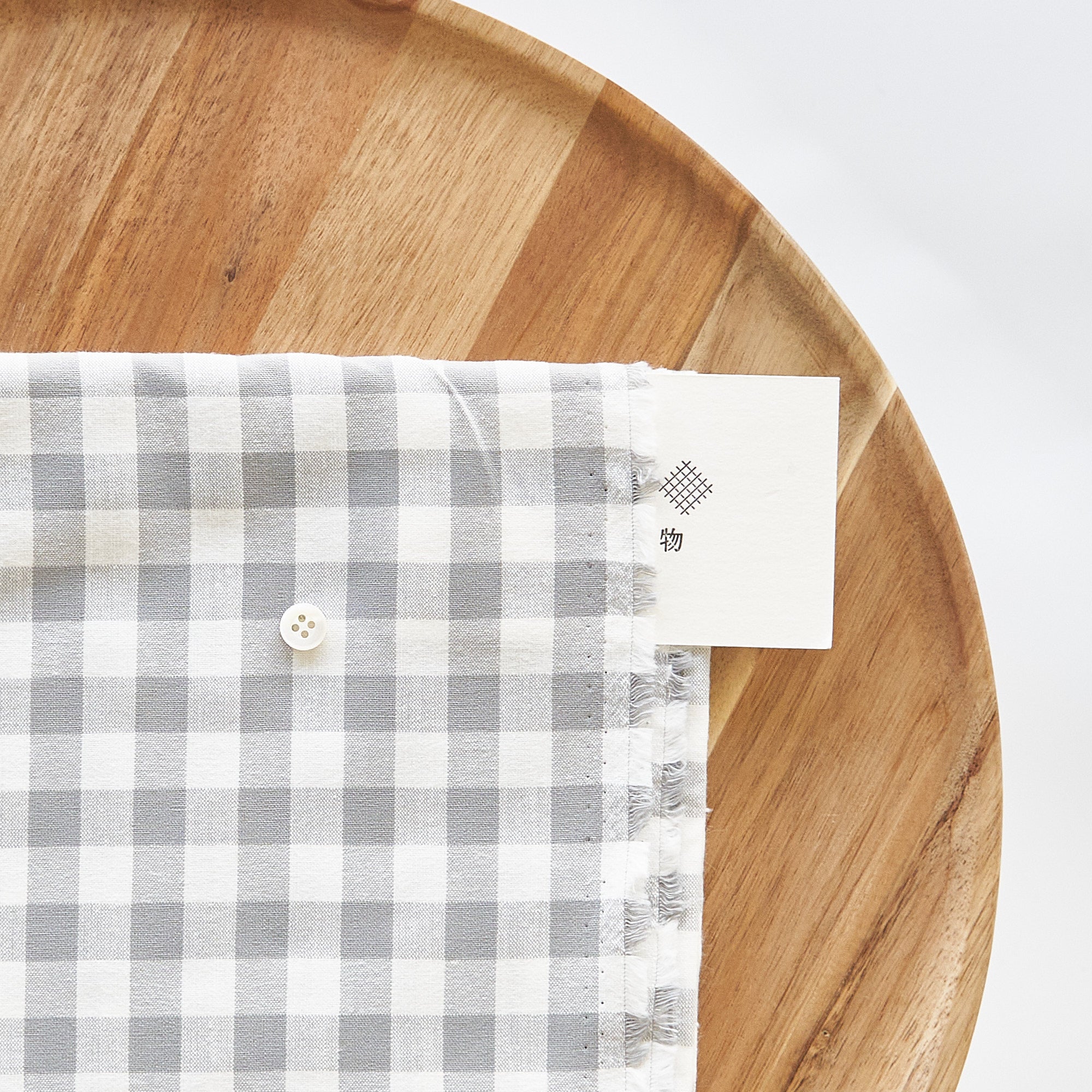 綿ポリ交織ダンガリー12mmギンガム#108 グレー