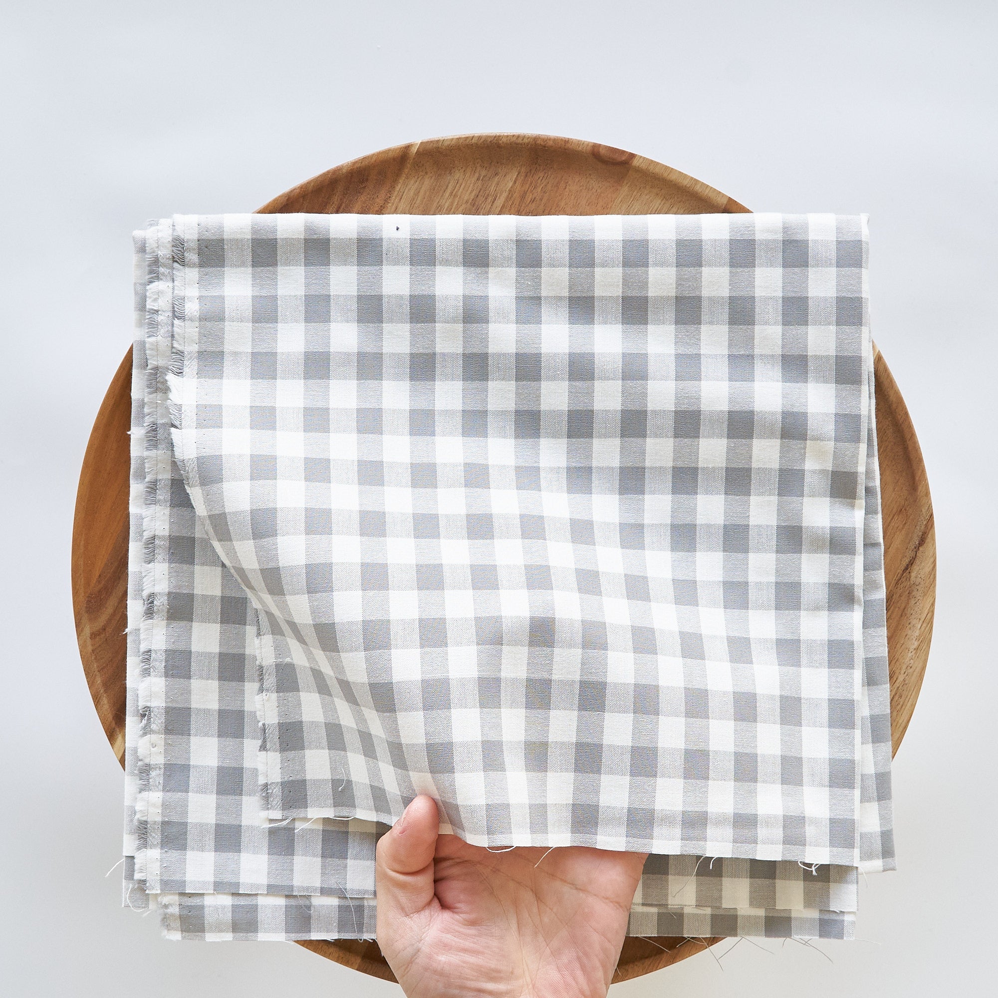 綿ポリ交織ダンガリー12mmギンガム#108 グレー