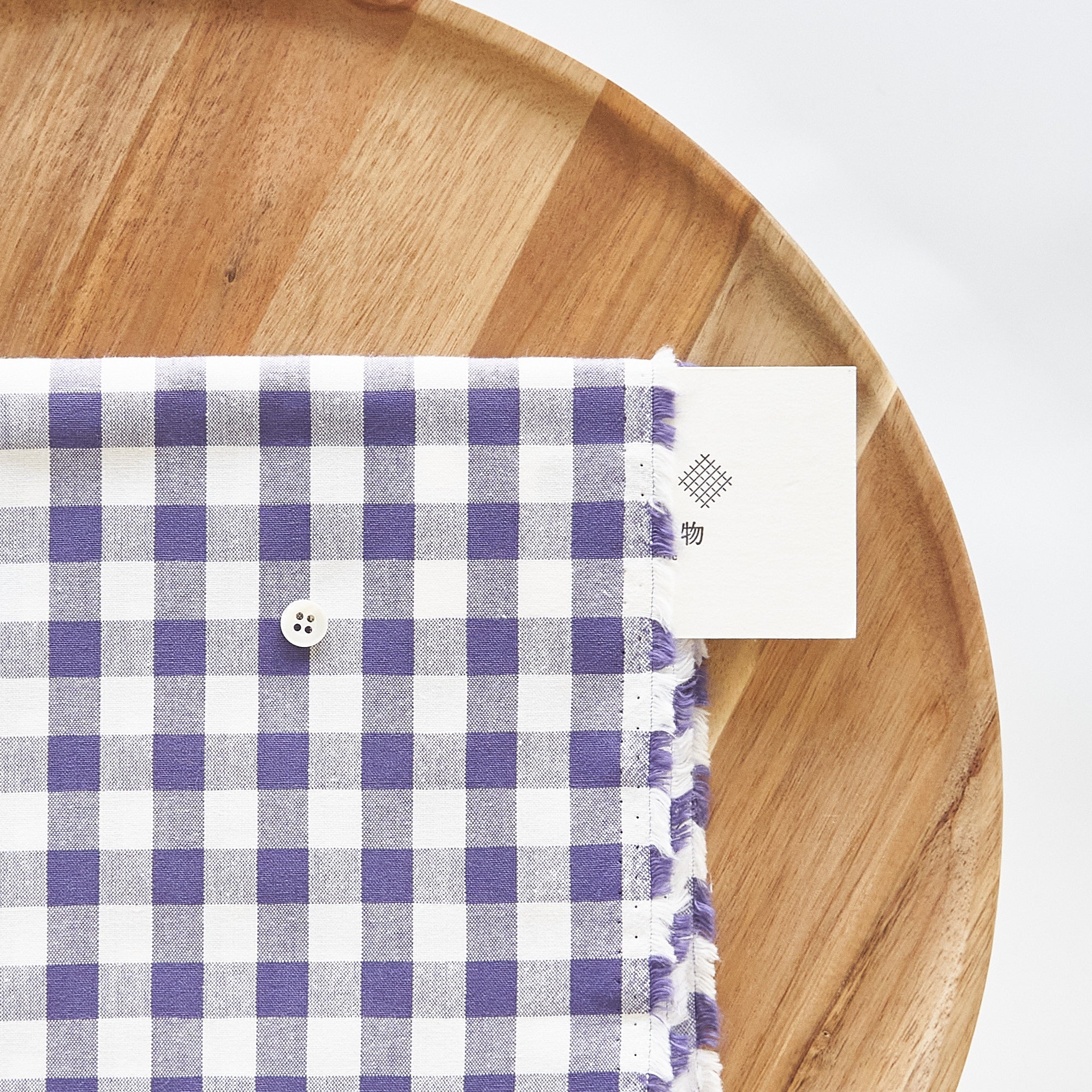 綿ポリ交織ダンガリー12mmギンガム#110 パープル