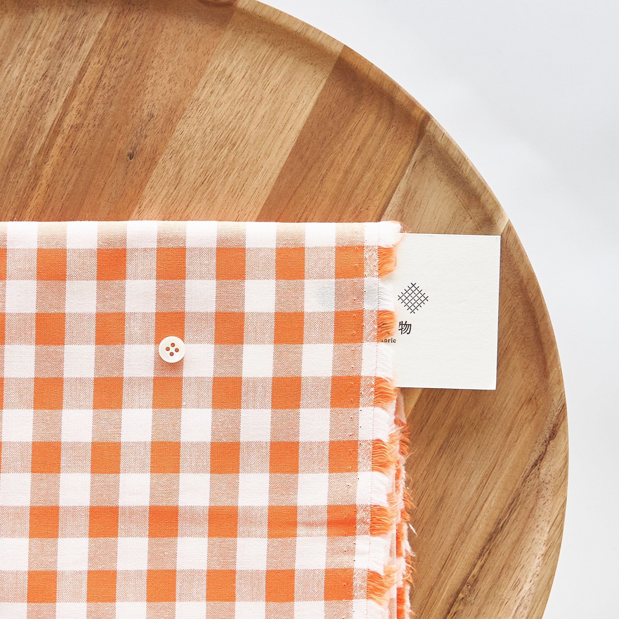 綿ポリ交織ダンガリー12mmギンガム#114 オレンジ