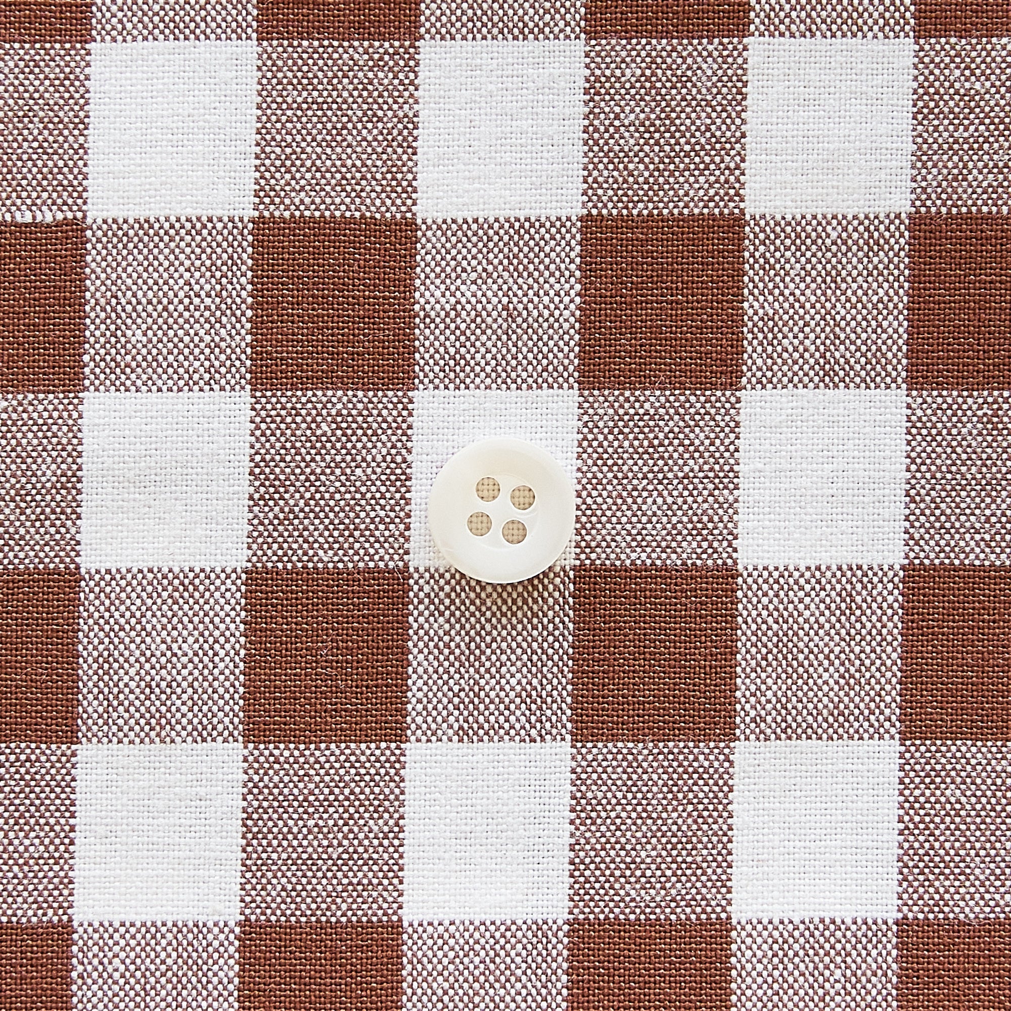 綿ポリ交織ダンガリー12mmギンガム#116 ココア