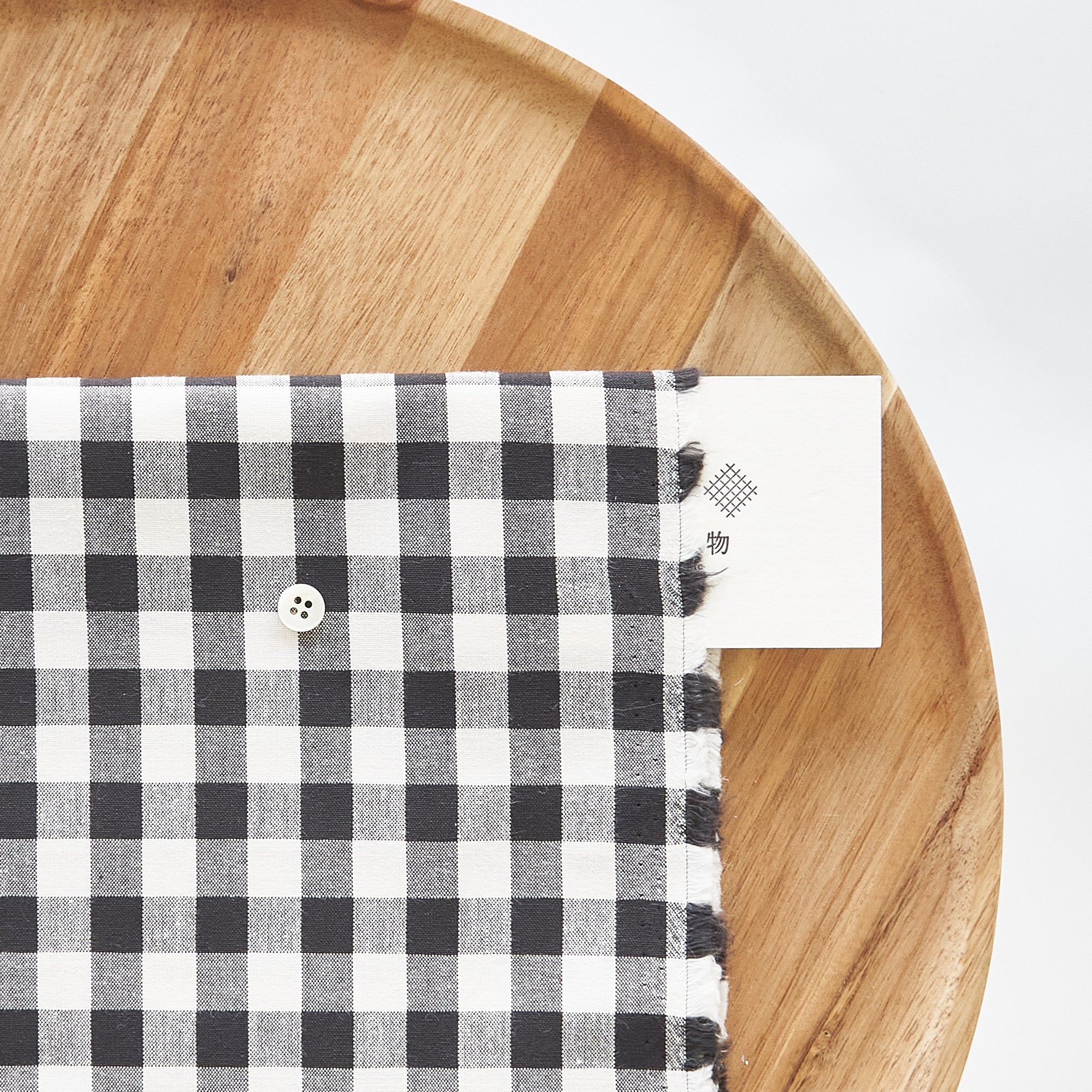 綿ポリ交織ダンガリー12mmギンガム#120 ダークグレー