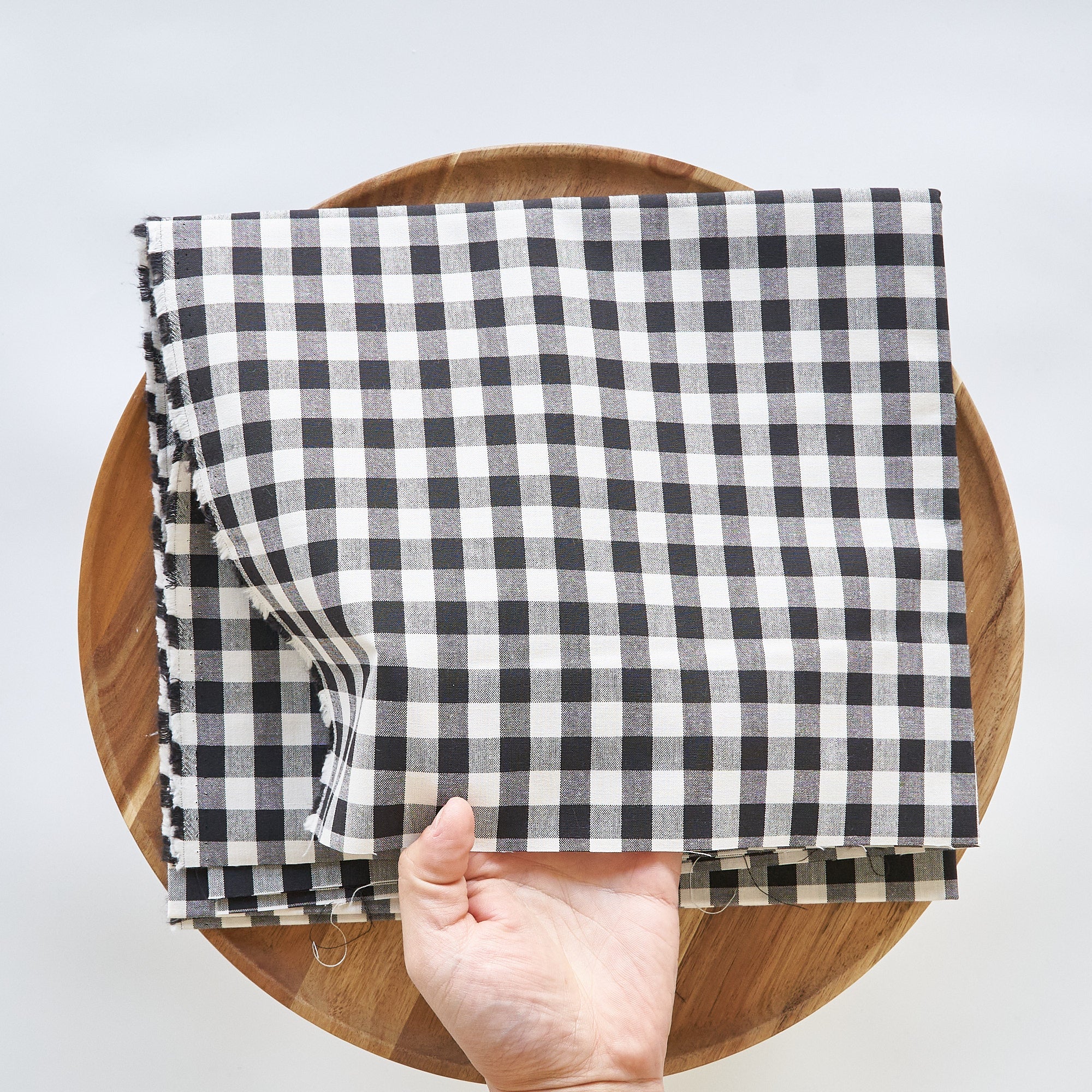 綿ポリ交織ダンガリー12mmギンガム#120 ダークグレー