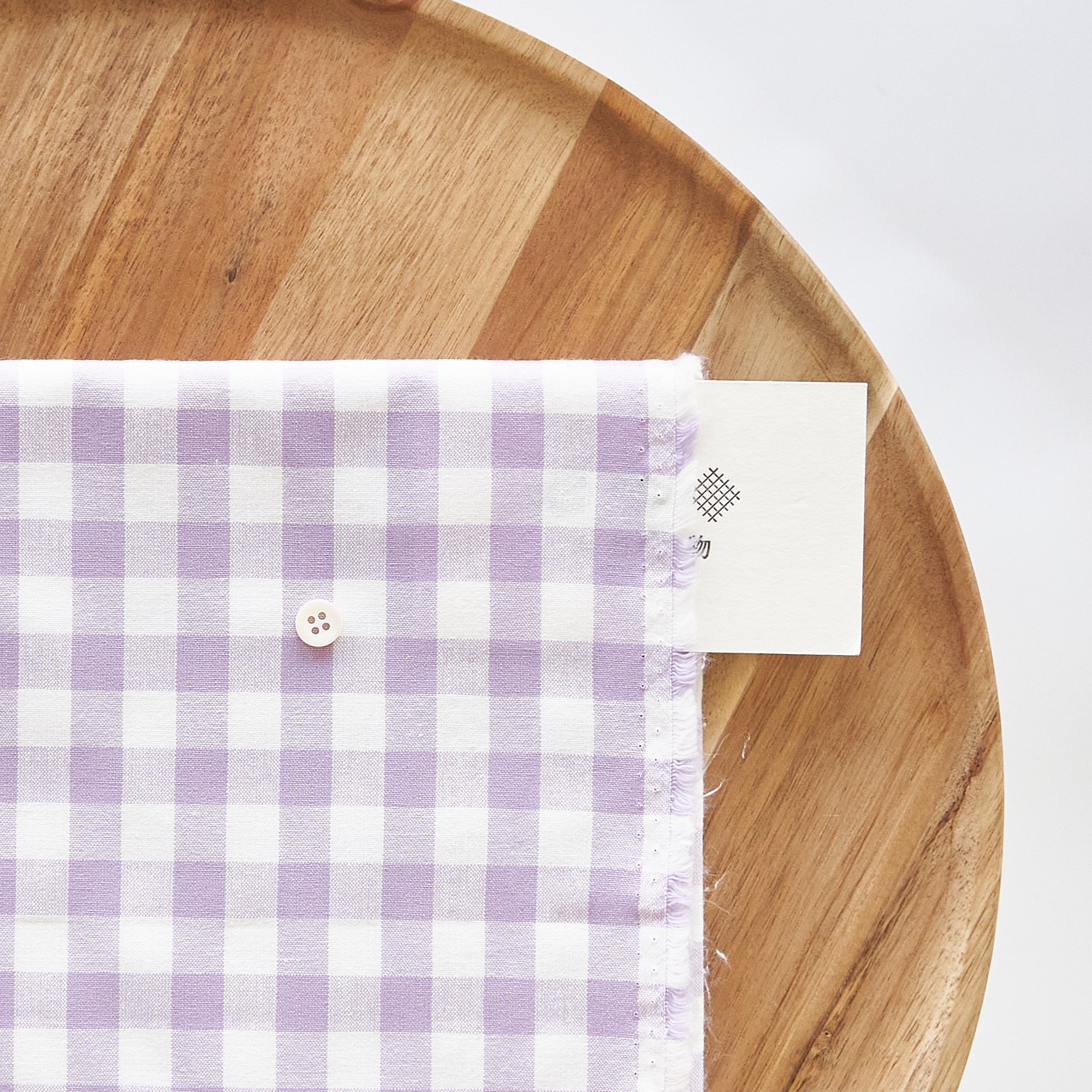 綿ポリ交織ダンガリー12mmギンガム#123 ペールラベンダー