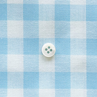 綿ポリダンガリー ギンガムチェック#柄の大きさ_12mm#カラー_#124 アクアブルー