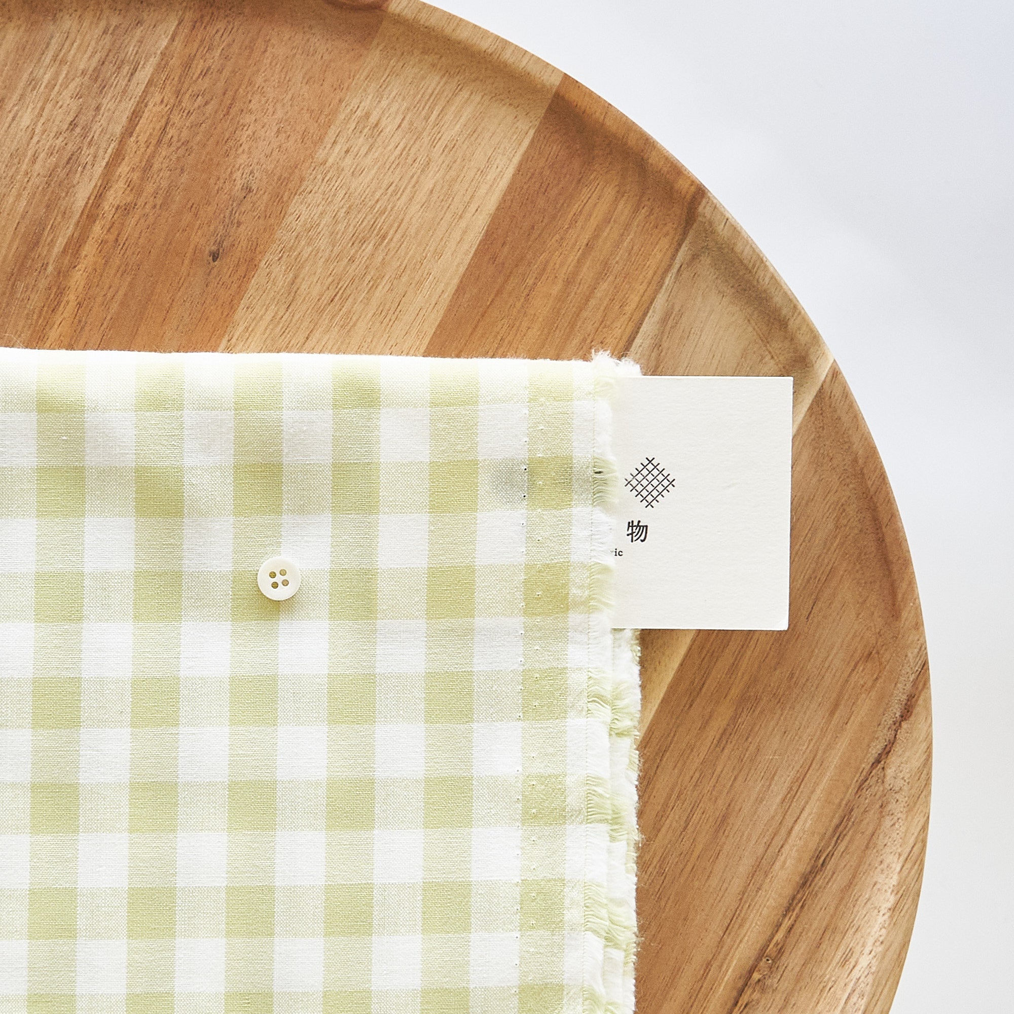 綿ポリ交織ダンガリー12mmギンガム#126 スプリンググリーン