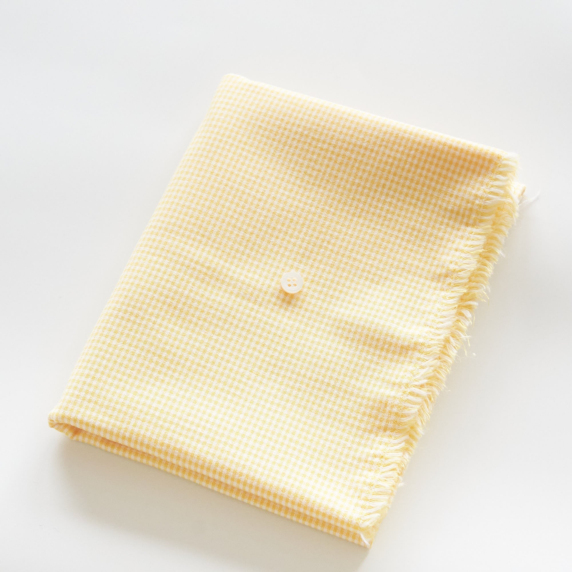 綿ポリ交織ダンガリー1.5mmギンガム#104 イエロー