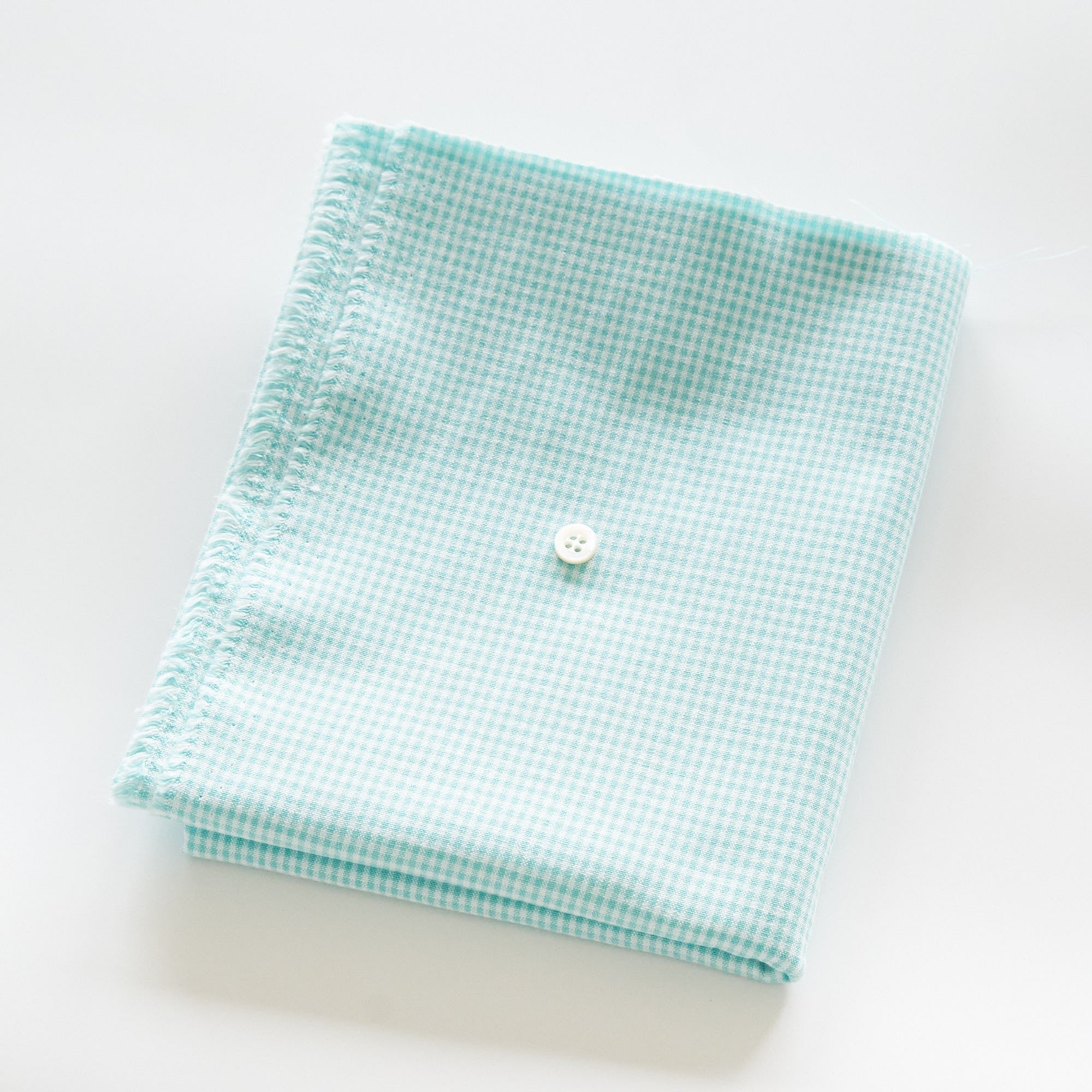 綿ポリ交織ダンガリー1.5mmギンガム#105 ミントグリーン