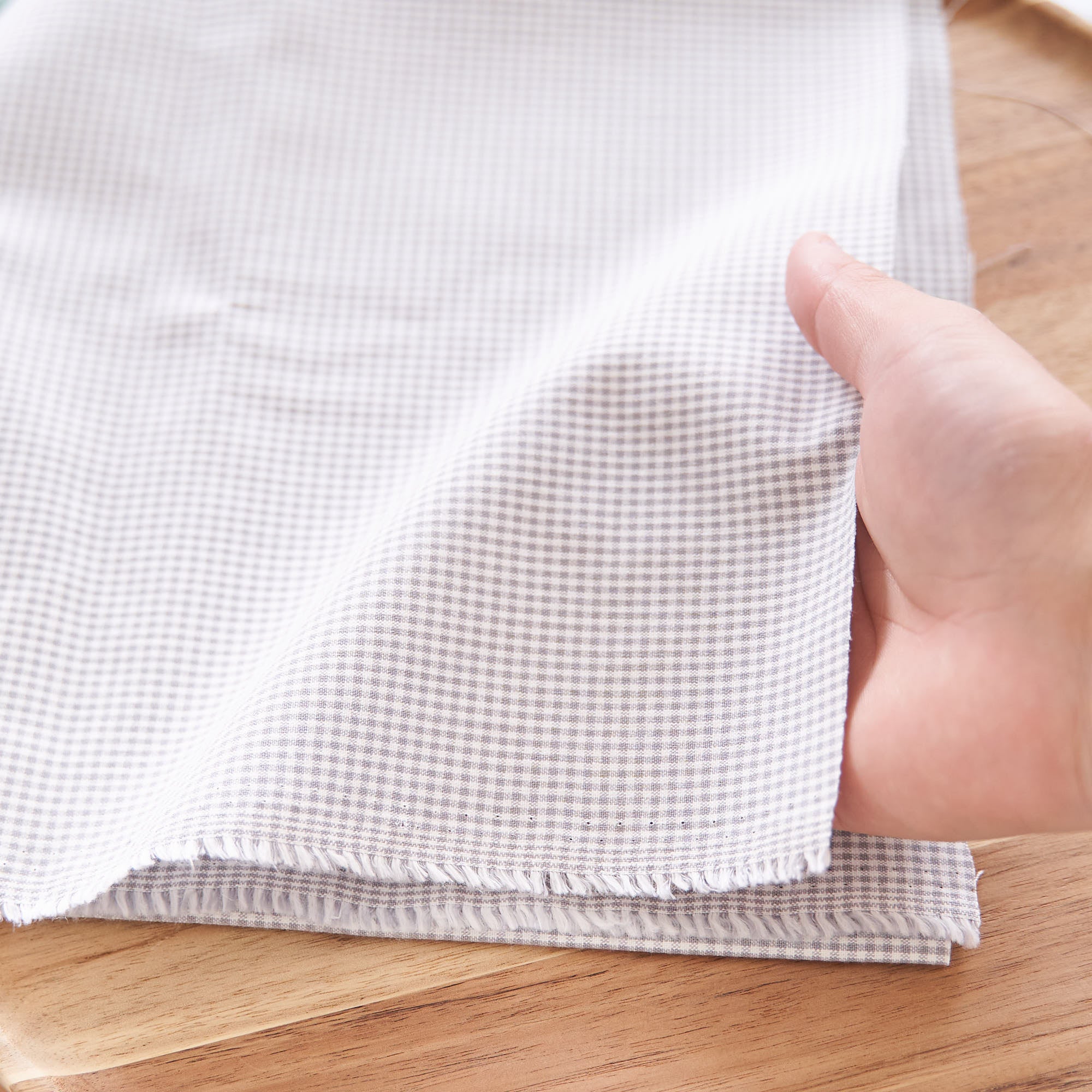 綿ポリ交織ダンガリー1.5mmギンガム#108 グレー