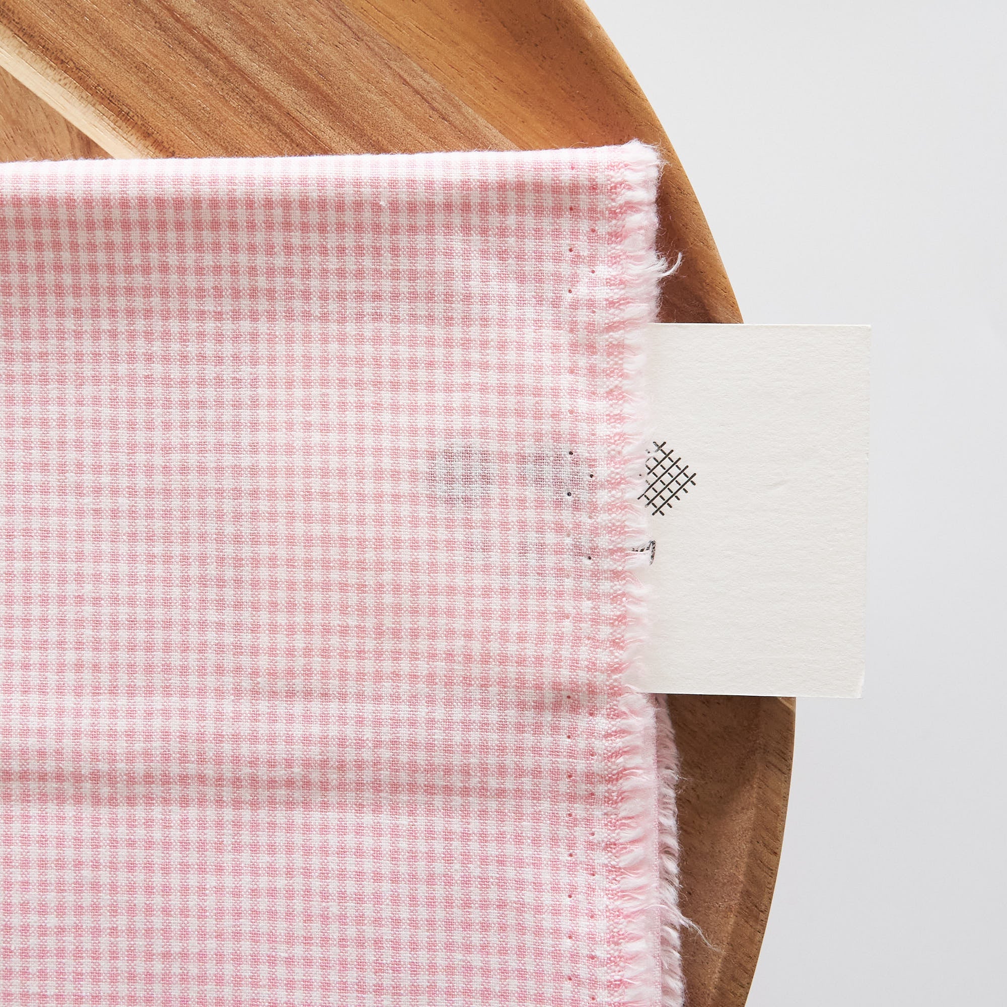 綿ポリ交織ダンガリー1.5mmギンガム#109ピンク