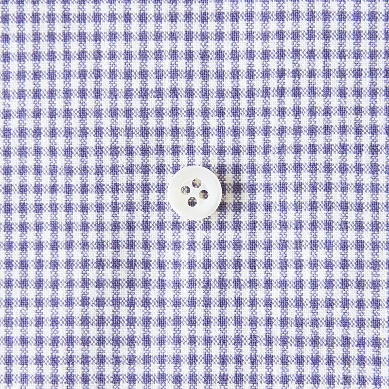 綿ポリダンガリー ギンガムチェック#柄の大きさ_1.5mm#カラー_#110 パープル