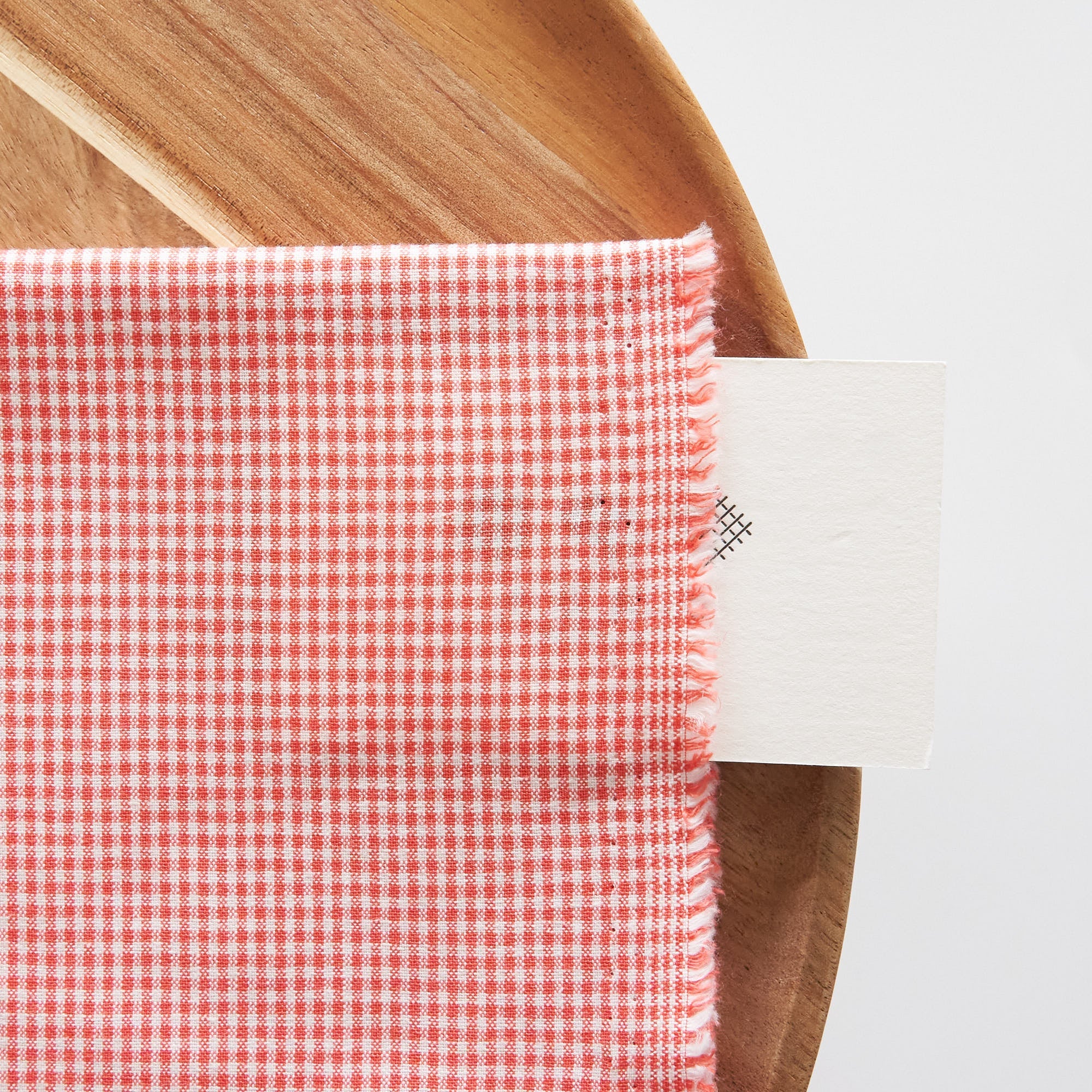 綿ポリ交織ダンガリー1.5mmギンガム#117 トマトレッド