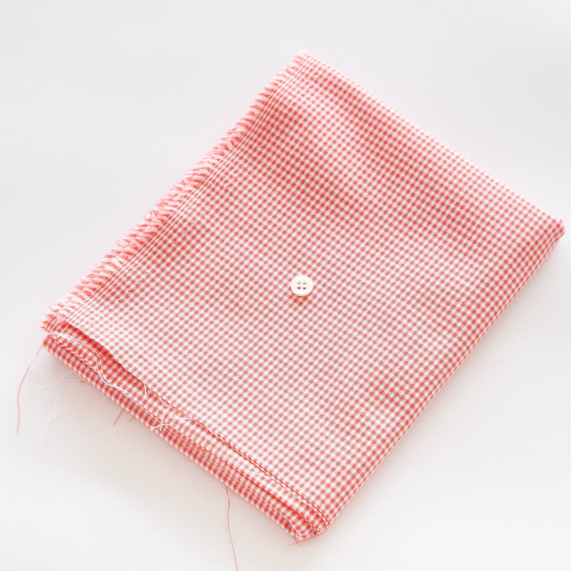 綿ポリ交織ダンガリー1.5mmギンガム#117 トマトレッド