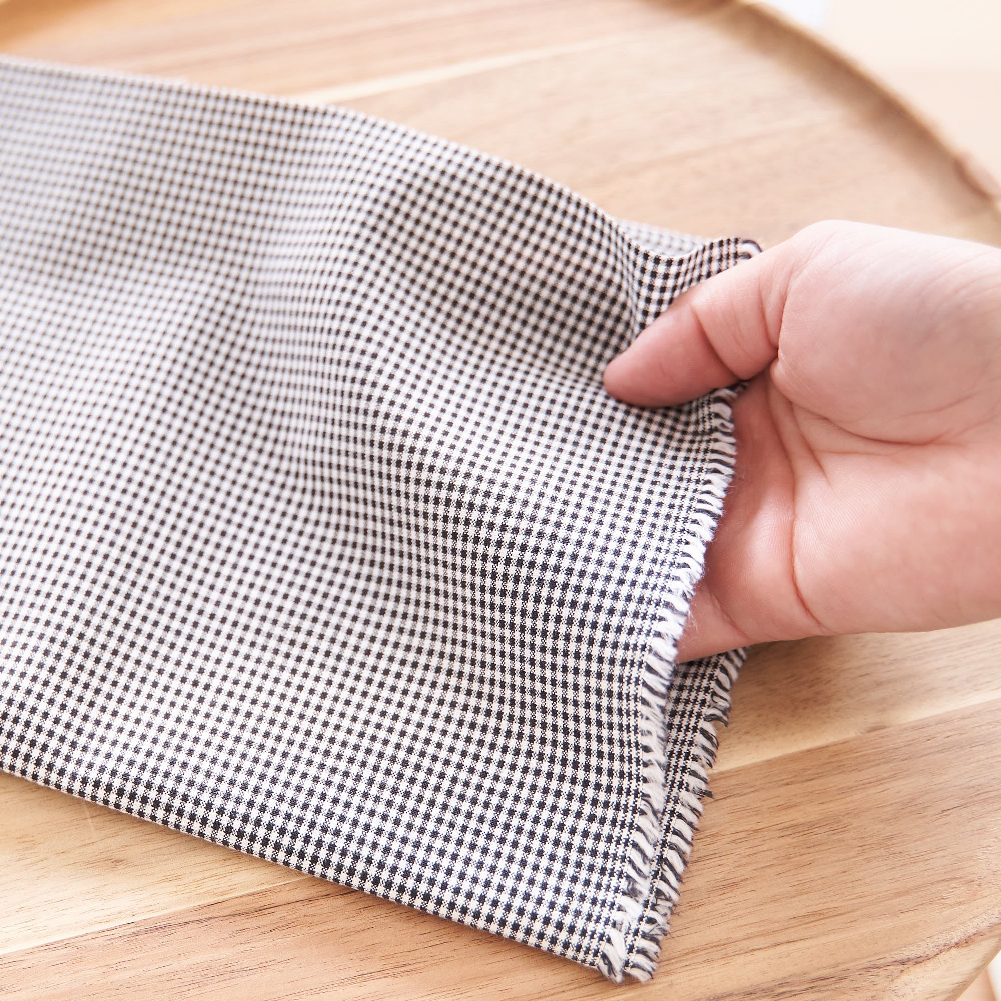 綿ポリ交織ダンガリー1.5mmギンガム#120 ダークグレー