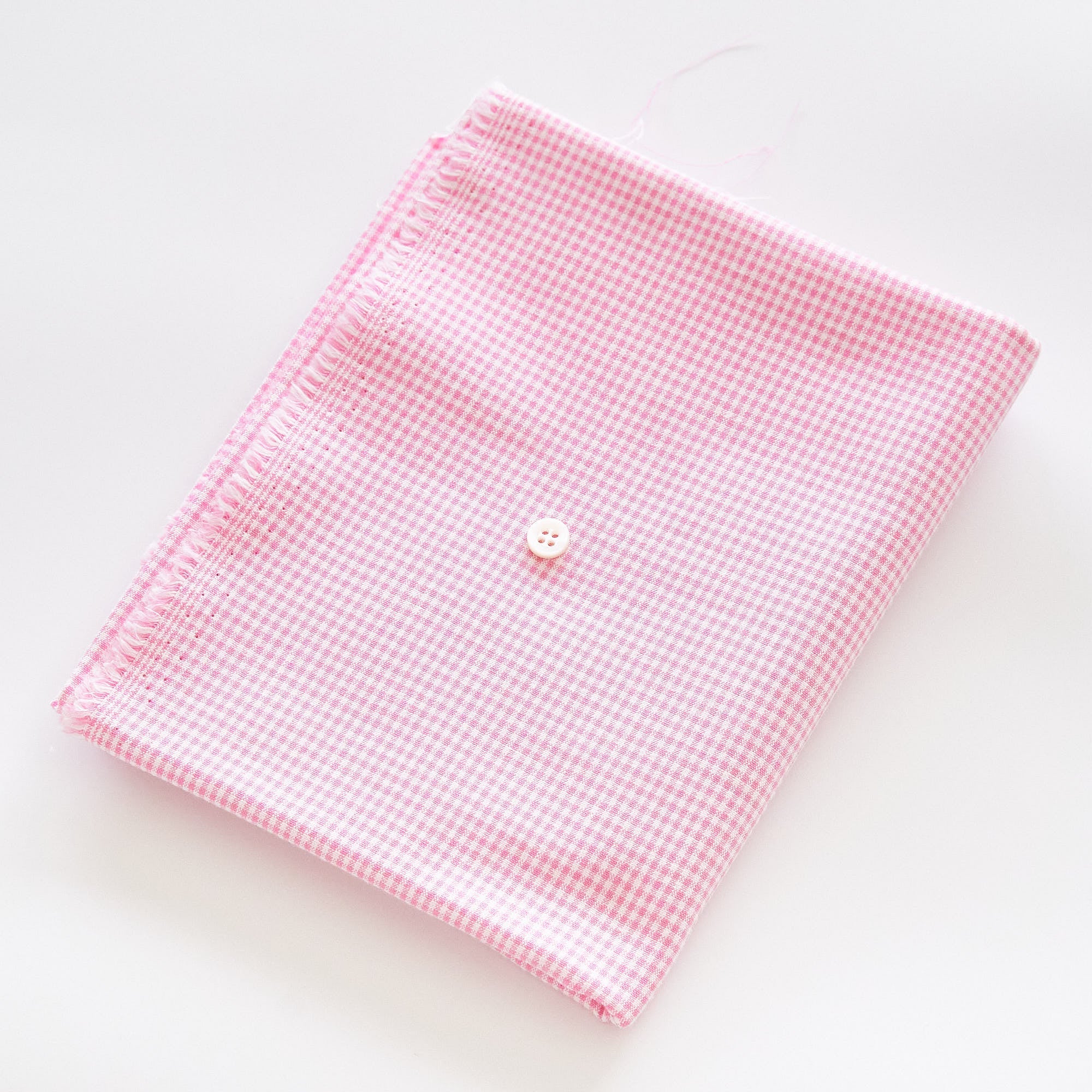 綿ポリ交織ダンガリー1.5mmギンガム#122 コスモスピンク