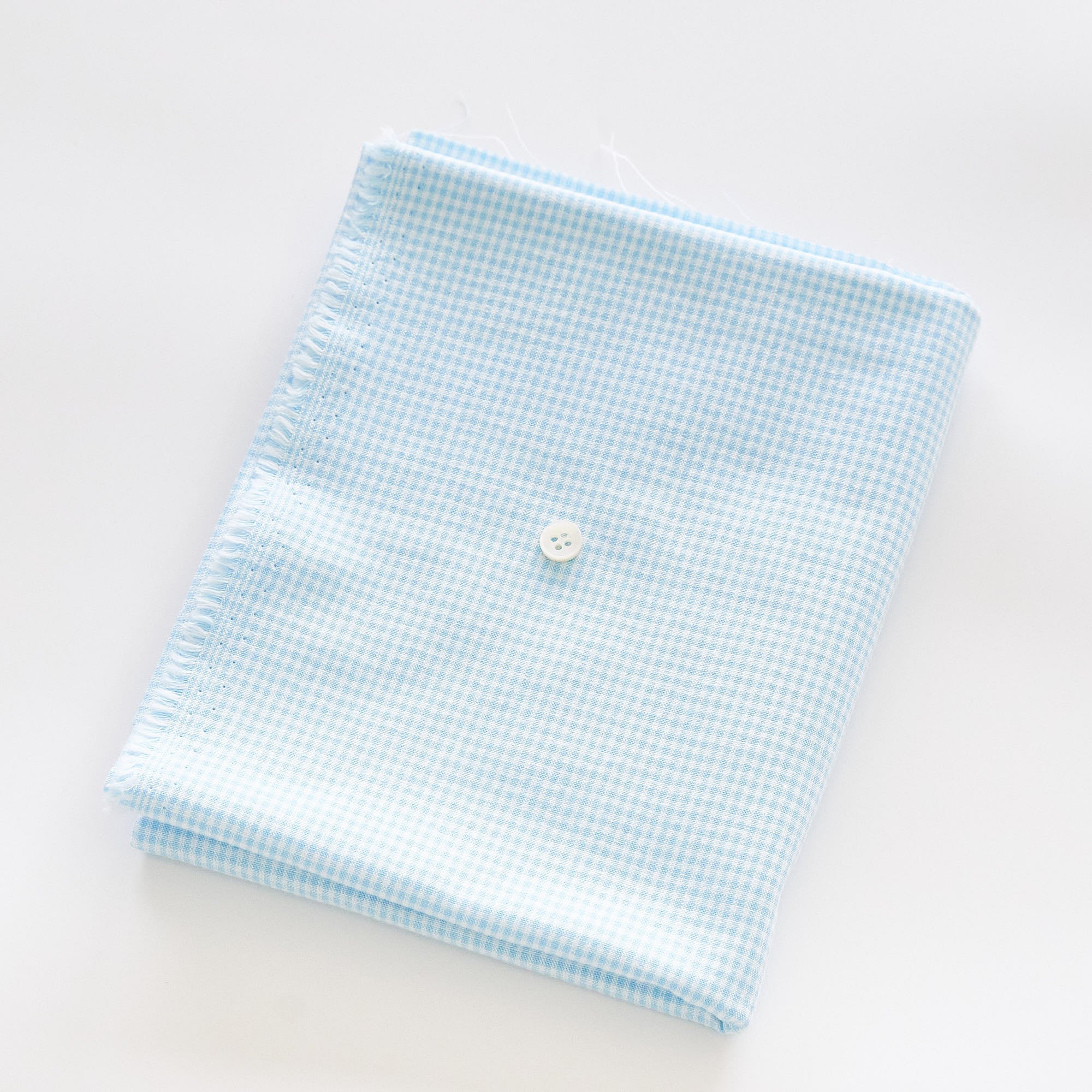 綿ポリ交織ダンガリー1.5mmギンガム#124 アクアブルー