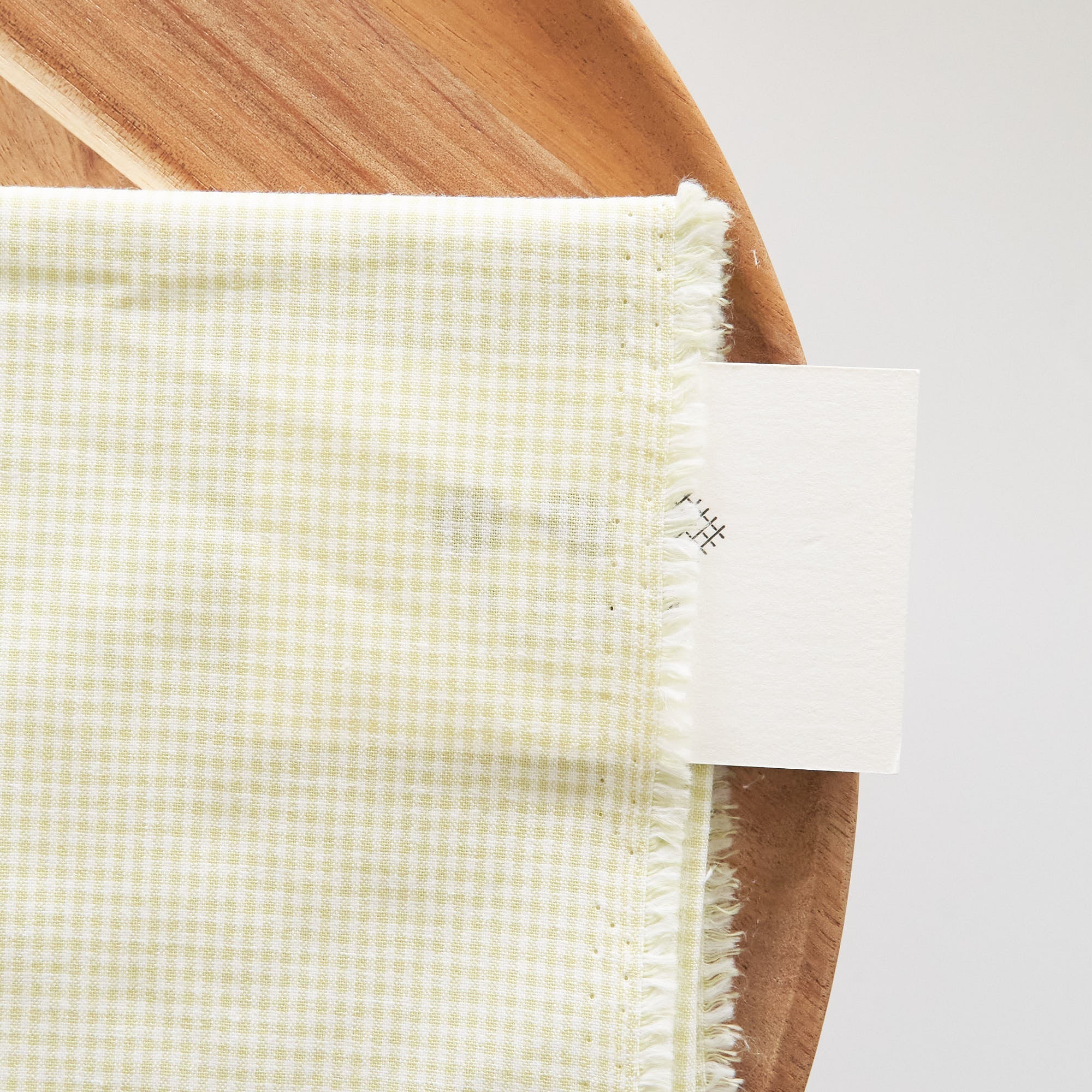 綿ポリ交織ダンガリー1.5mmギンガム#125 サラダグリーン