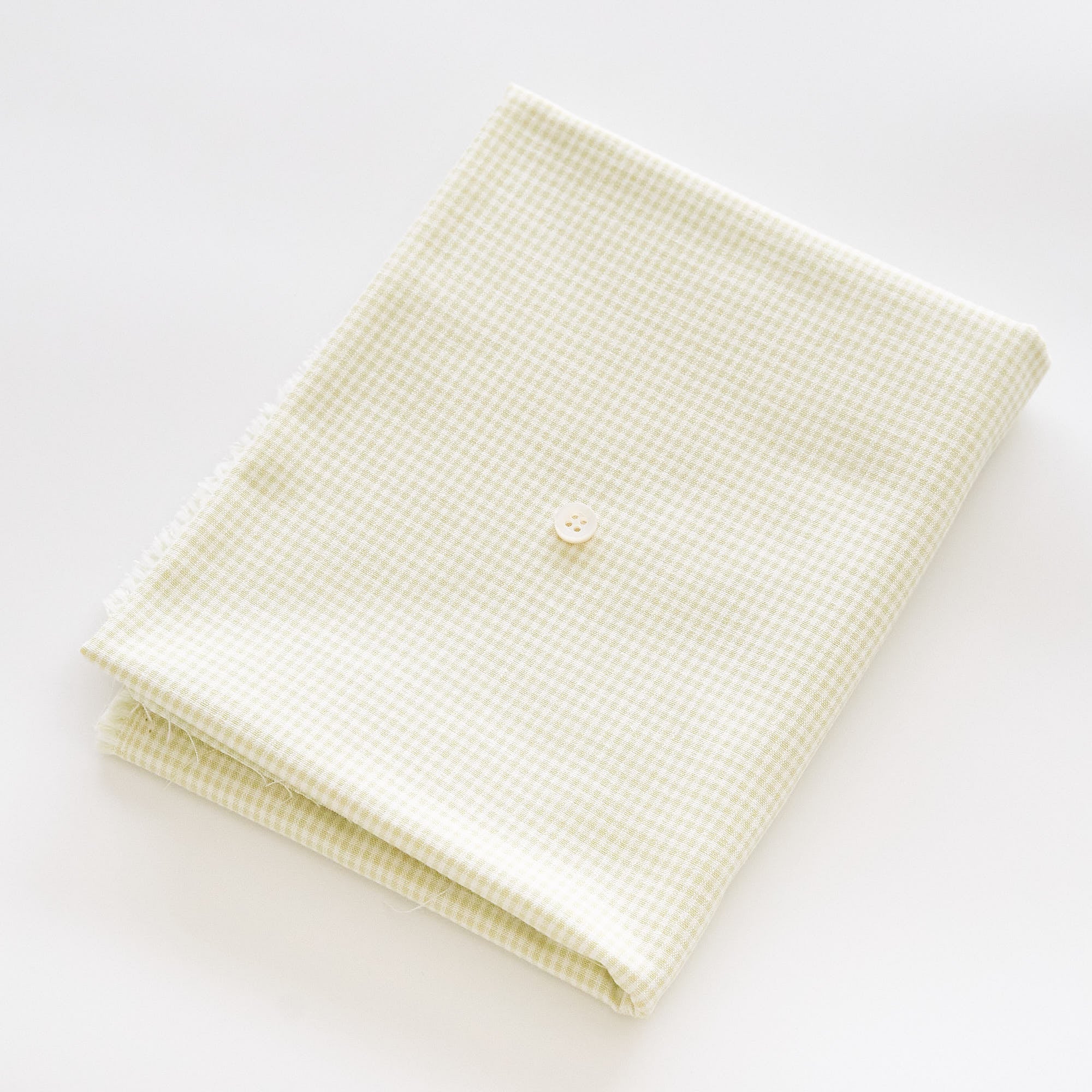 綿ポリ交織ダンガリー1.5mmギンガム#125 サラダグリーン