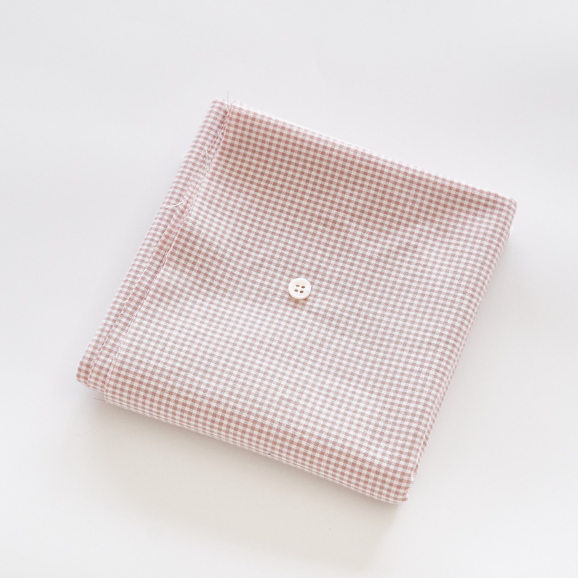 綿ポリ交織ダンガリー1.5mmギンガム#202 スモークピンク