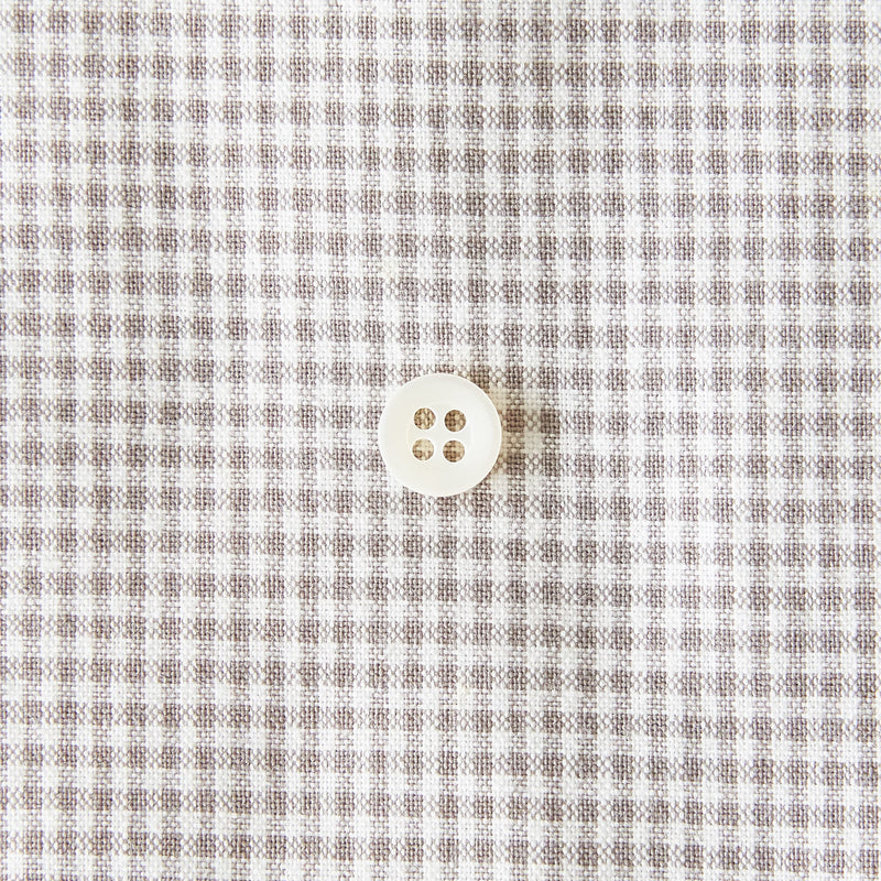 綿ポリダンガリー ギンガムチェック#柄の大きさ_1.5mm#カラー_#213 グレージュ