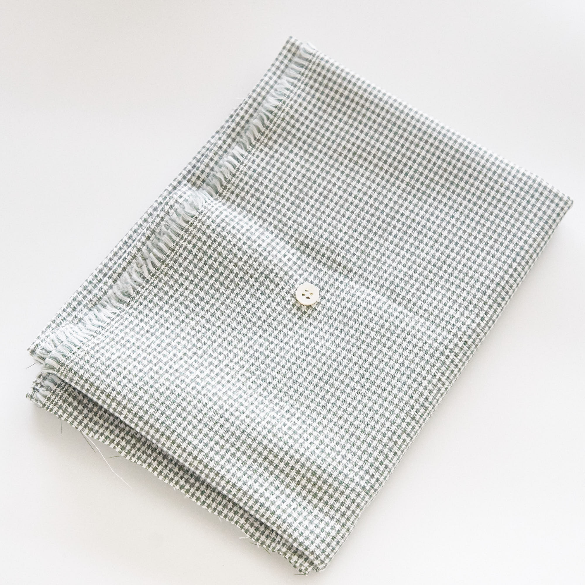 綿ポリ交織ダンガリー1.5mmギンガム#214 カーキ